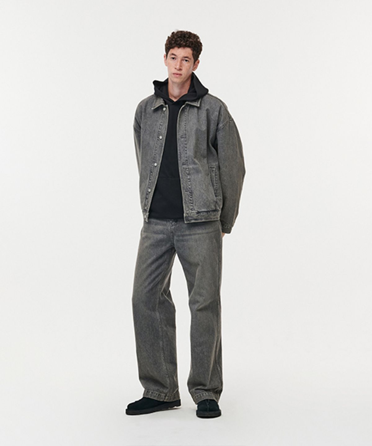 에러스익셉티드(ERRORS EXCEPTED) JK013 플리츠 데님자켓 (Washed Black)