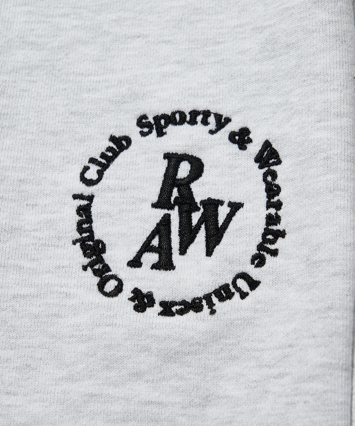 로우랩(RAW LAB) 써클 RAW 자수 조거팬츠 (화이트 그레이)