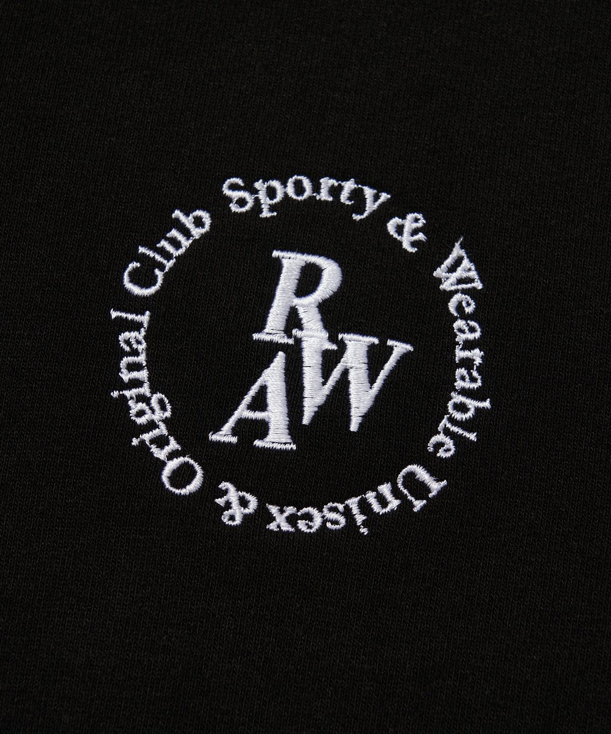 로우랩(RAW LAB) 써클 RAW 자수 하프집업 (블랙)