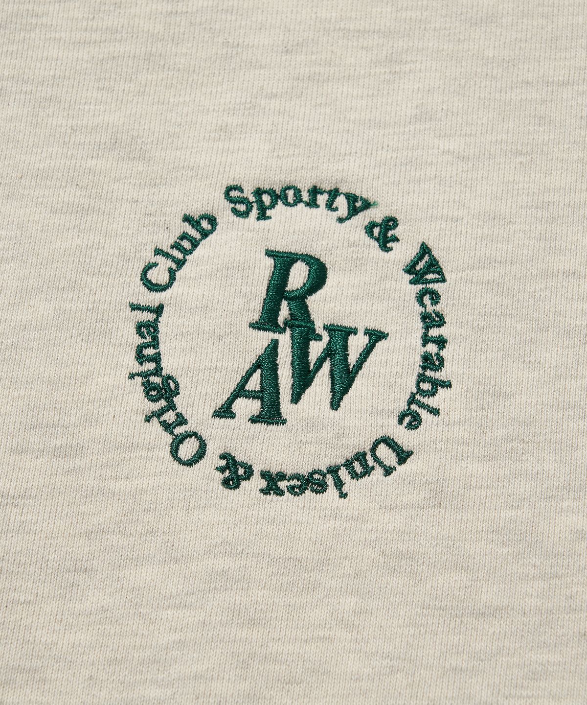 로우랩(RAW LAB) 써클 RAW 자수 하프집업 (오트밀)
