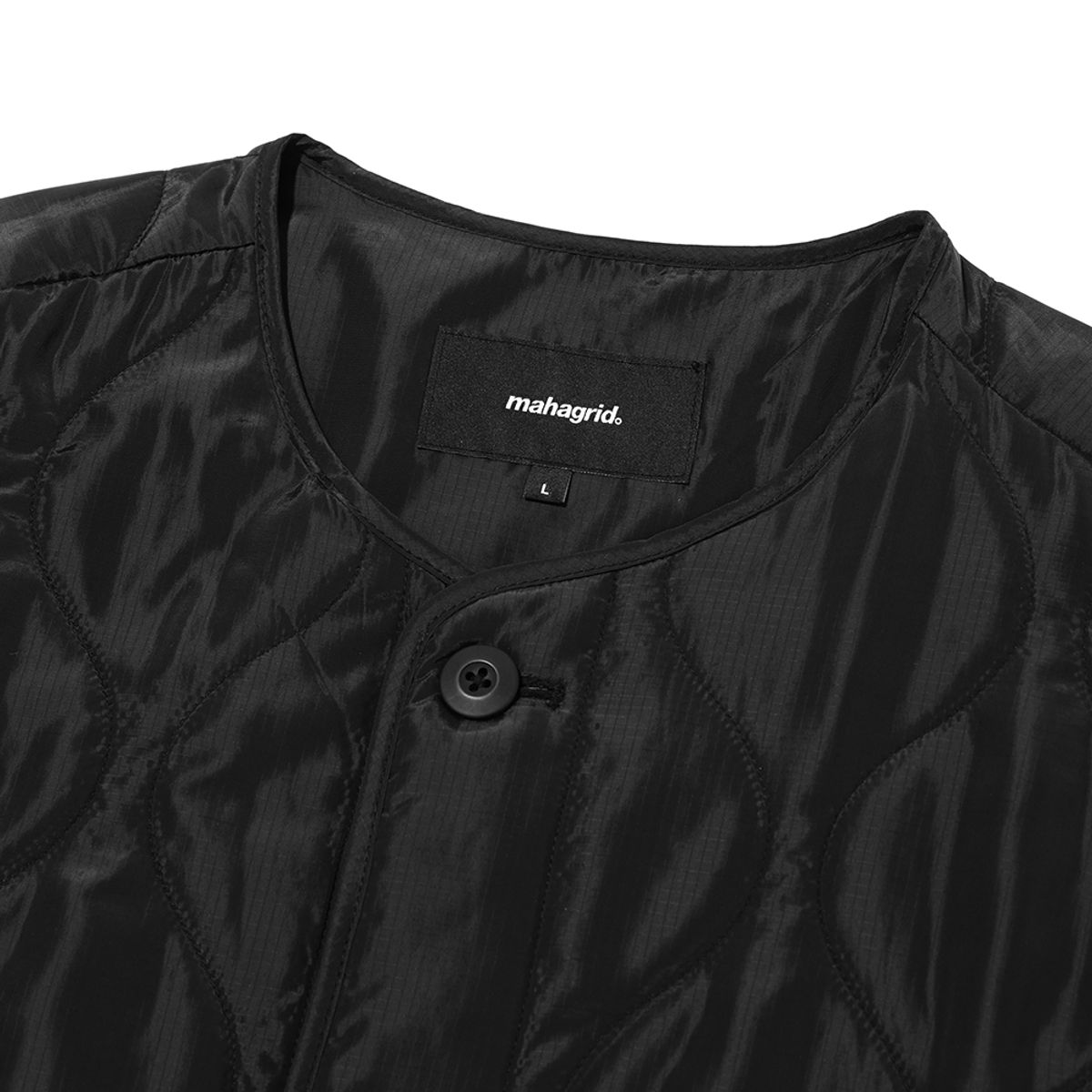 마하그리드(MAHAGRID) BASIC LOGO QUILTED JACKET BLACK(MG2CWMB907A)