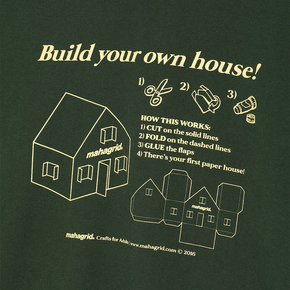 【mahagrid】22FW★ PAPER HOUSE LS TEE MUSINSA | MAHAGRID PAPER HOUSE LS TEE GREEN(MG2CFMT558A)