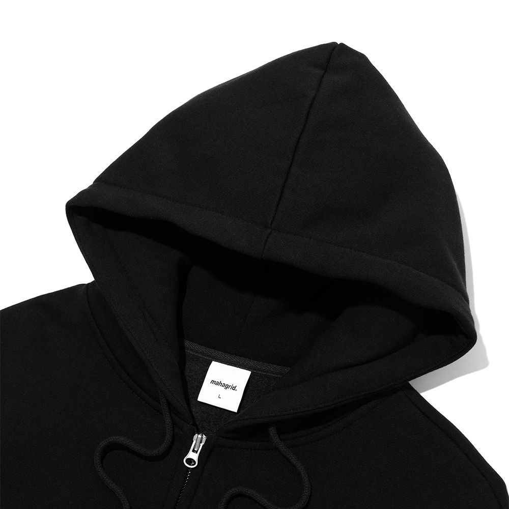 MUSINSA | MAHAGRID APPLIQUE ZIP UP HOODIE BLACK(MG2CFMM428A)