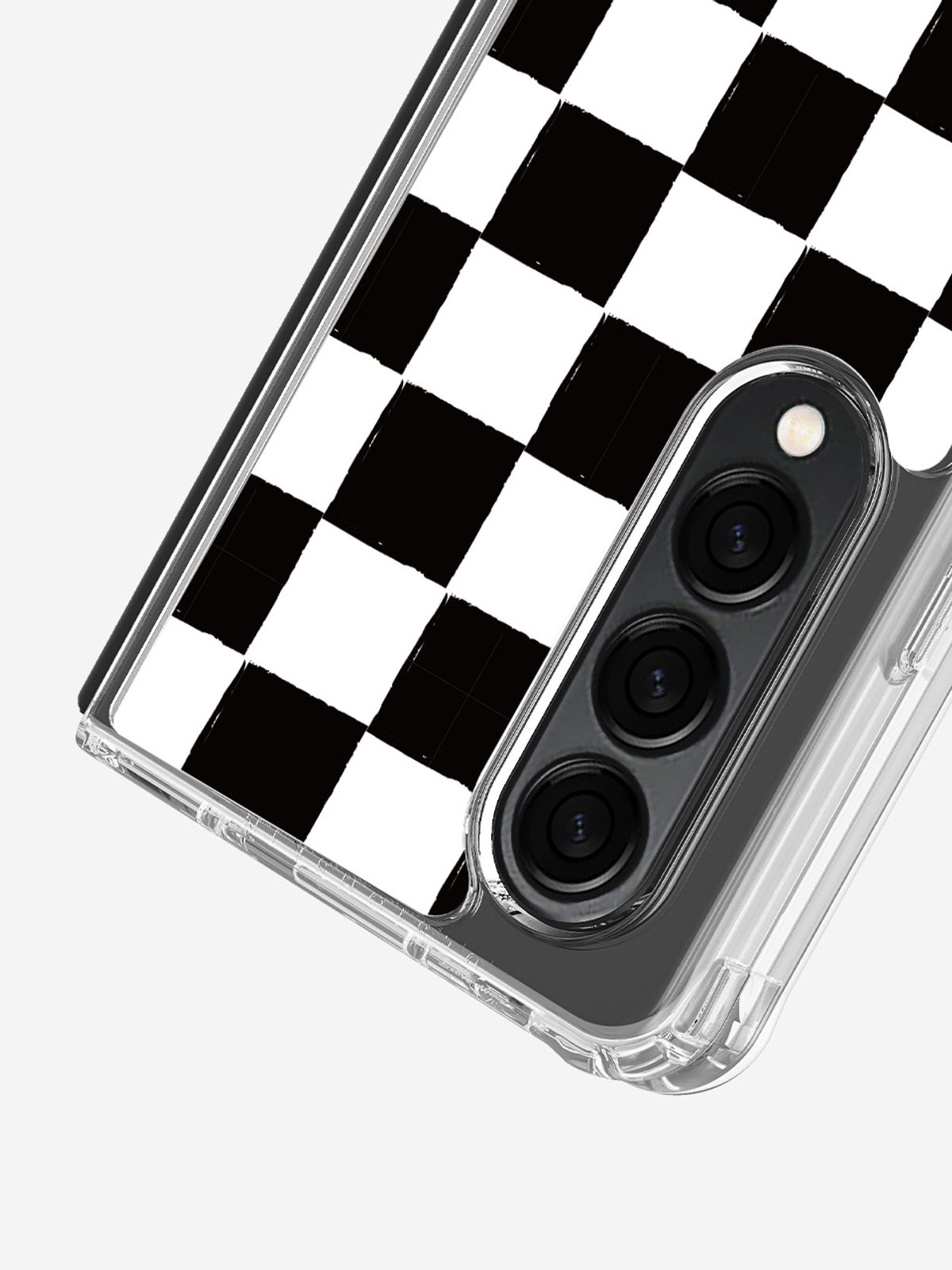 디자인스킨(DESIGNSKIN) 갤럭시Z폴드4 피닉스 프로 그래픽 케이스 - 체커보드/블랙