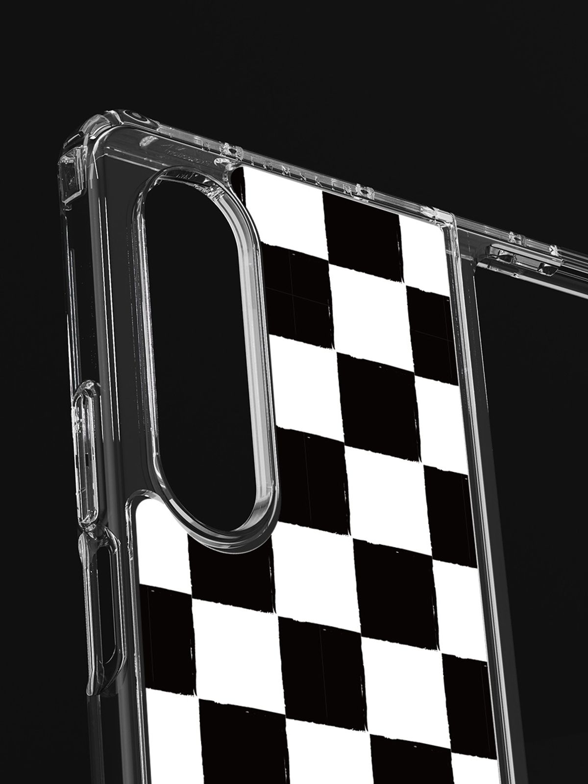 디자인스킨(DESIGNSKIN) 갤럭시Z폴드4 피닉스 프로 그래픽 케이스 - 체커보드/블랙
