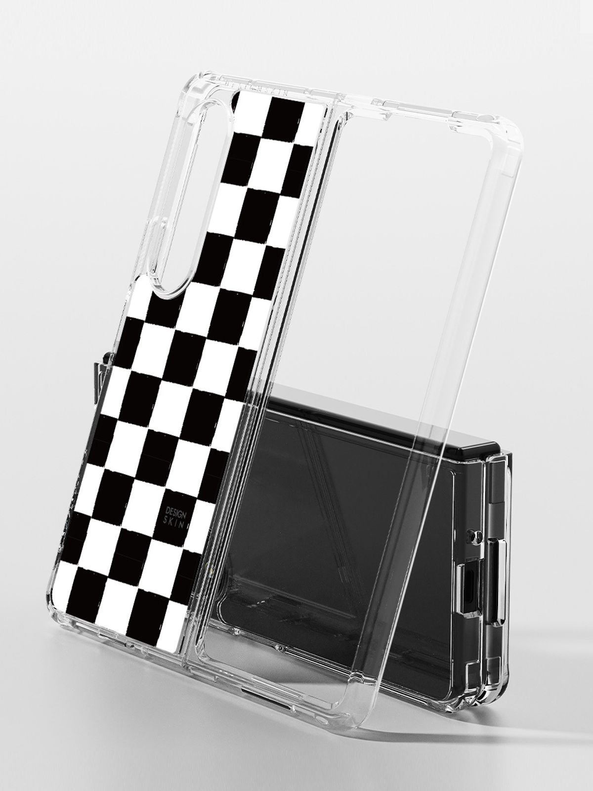 디자인스킨(DESIGNSKIN) 갤럭시Z폴드4 피닉스 프로 그래픽 케이스 - 체커보드/블랙