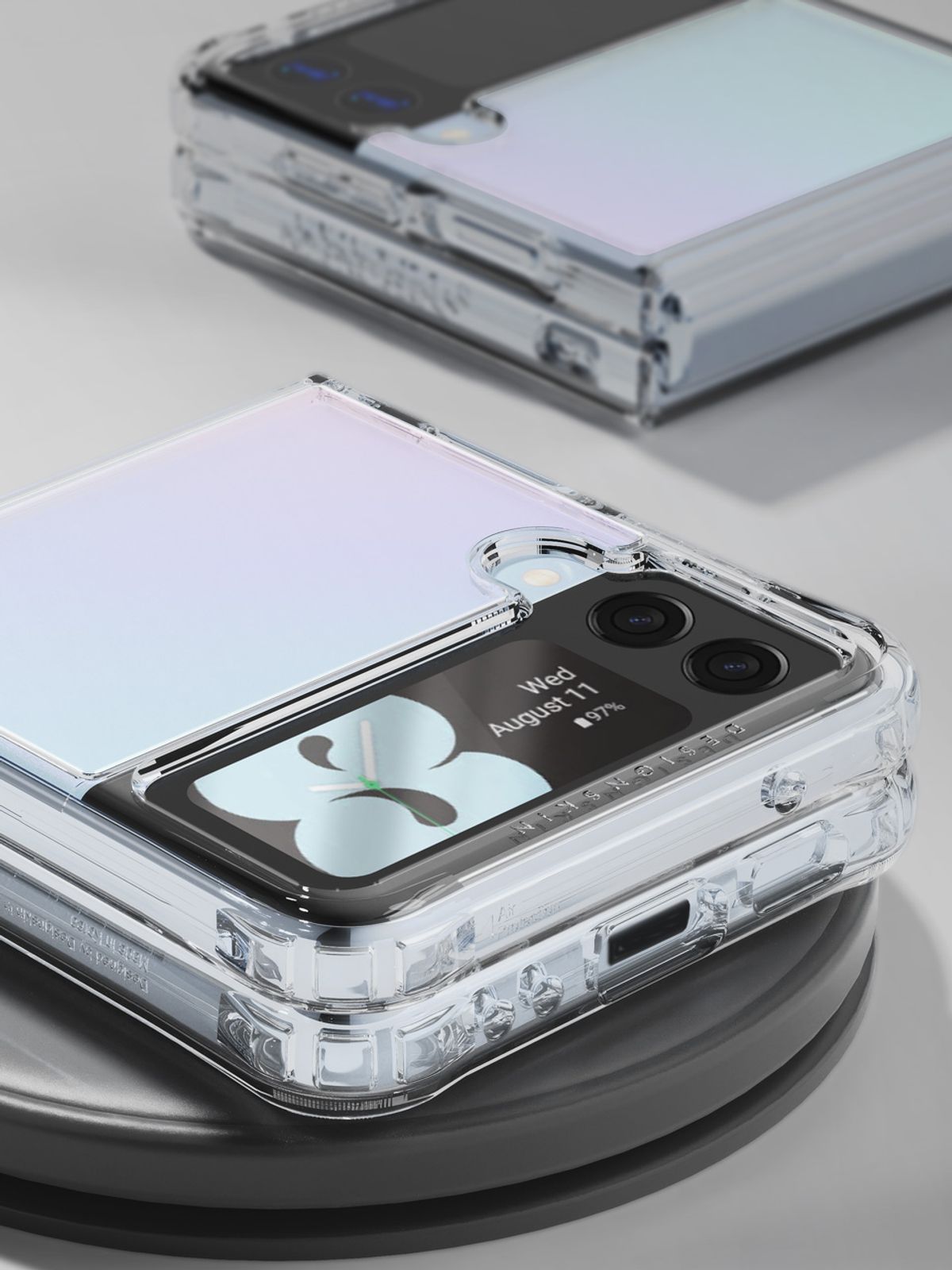 디자인스킨(DESIGNSKIN) 갤럭시Z플립4 피닉스 프로 홀로그램 클리어 케이스