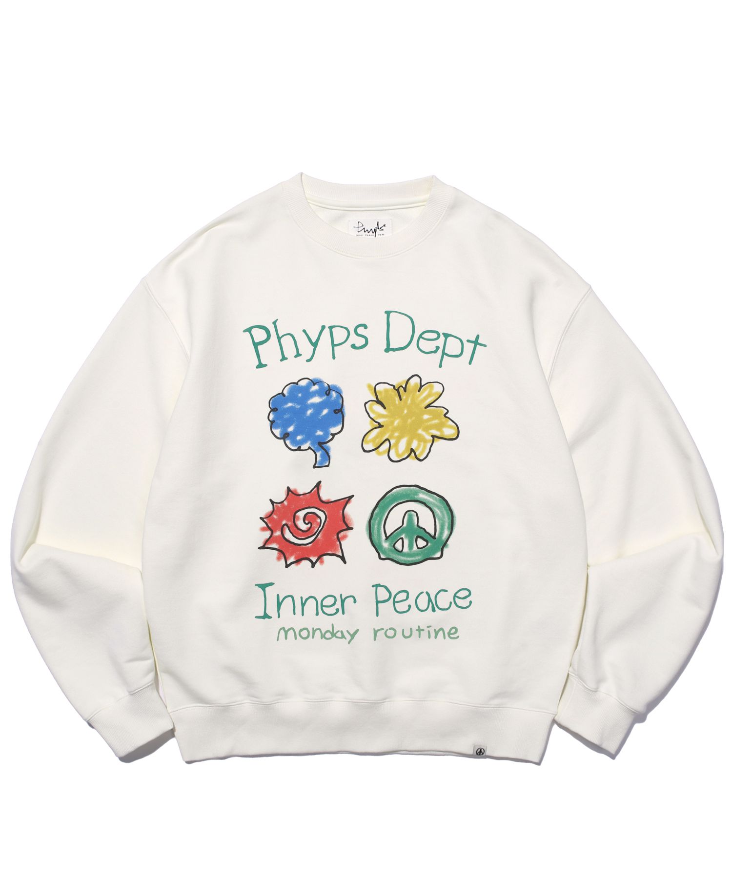 MUSINSA | PHYPS CRAYON EMOJI CREWNECK_IVORY