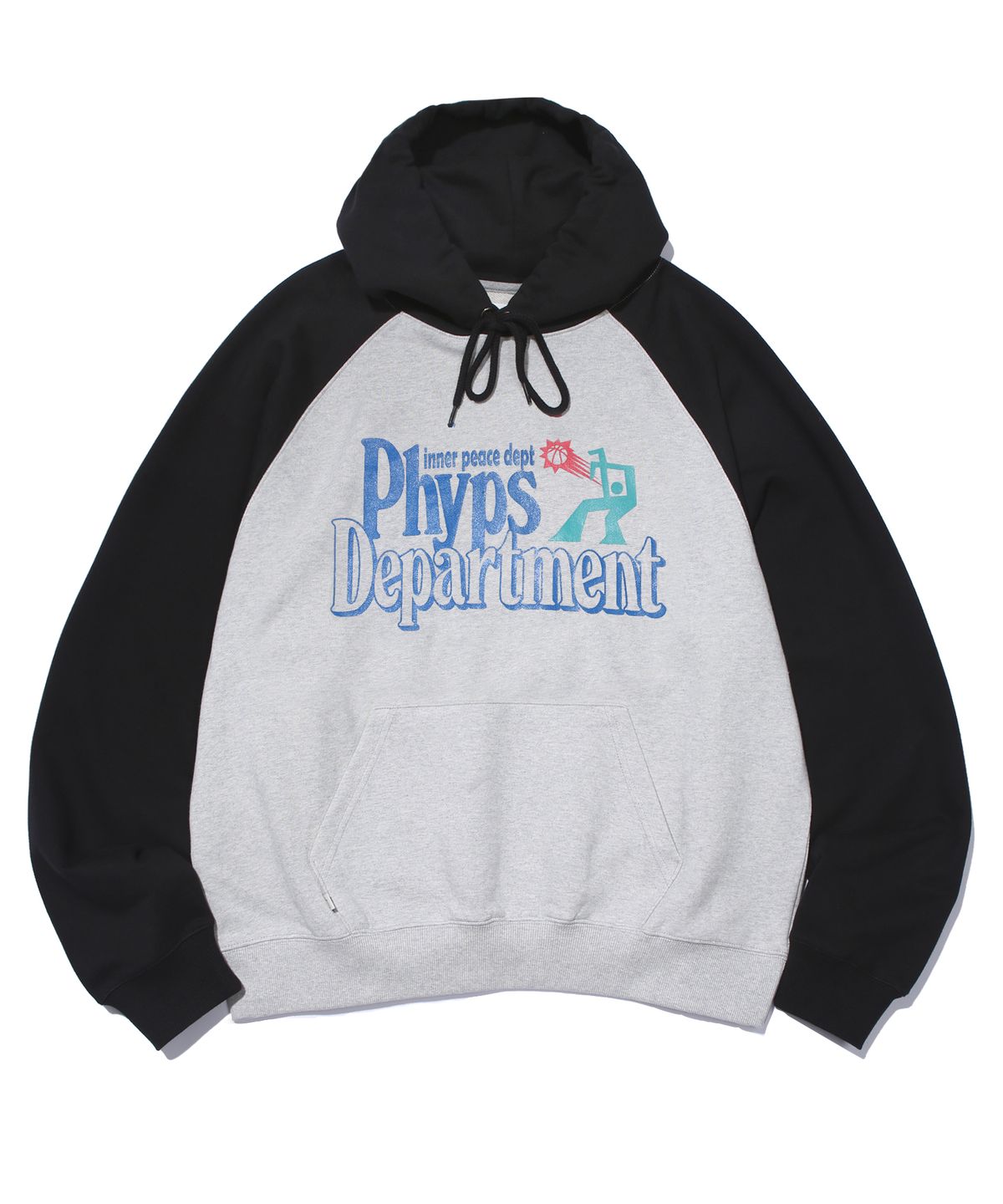 피지컬 디파트먼트(PHYSICAL DEPARTMENT) 베스킷볼 슛 래그런 후드_그레이/블랙
