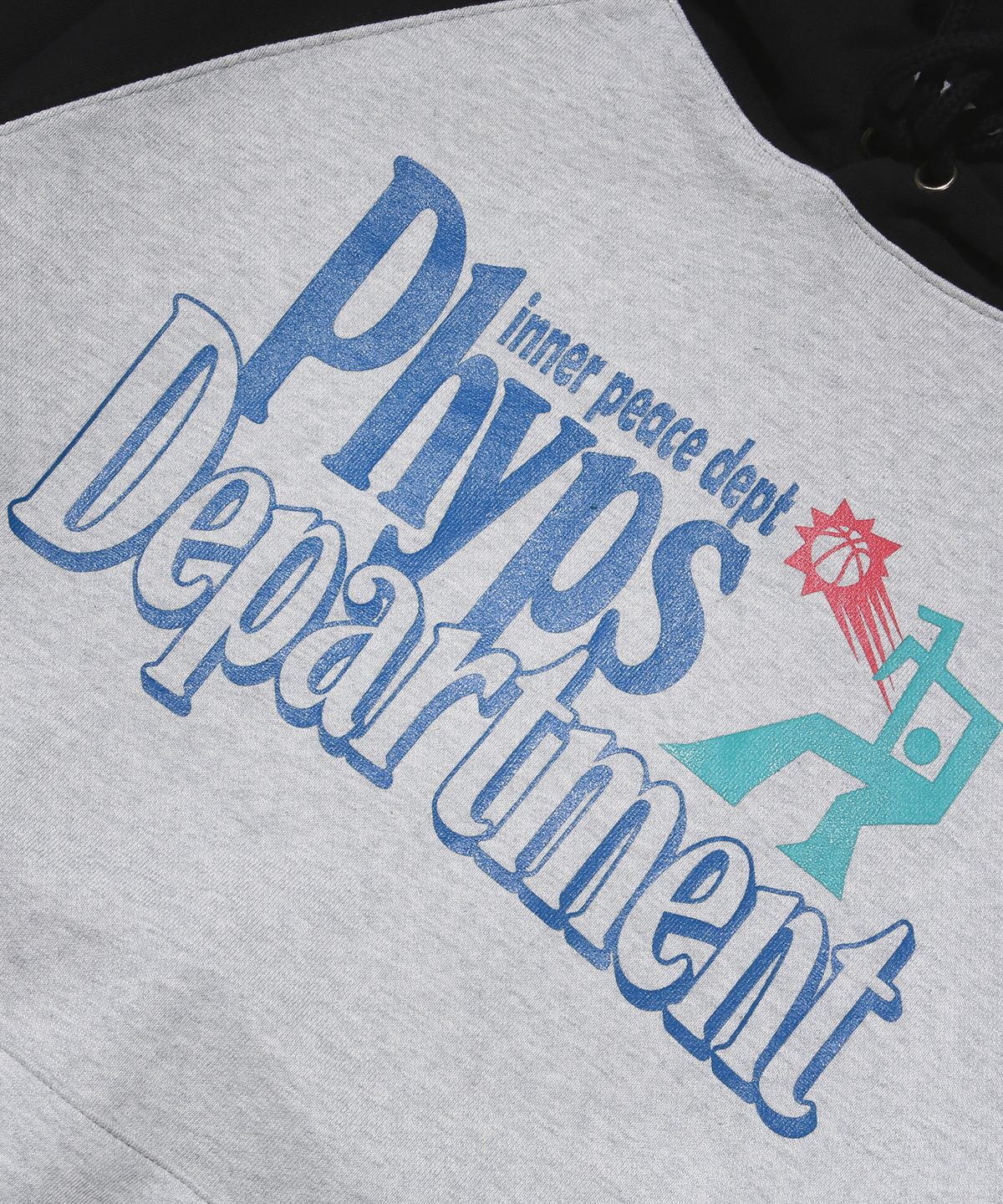 피지컬 디파트먼트(PHYSICAL DEPARTMENT) 베스킷볼 슛 래그런 후드_그레이/블랙