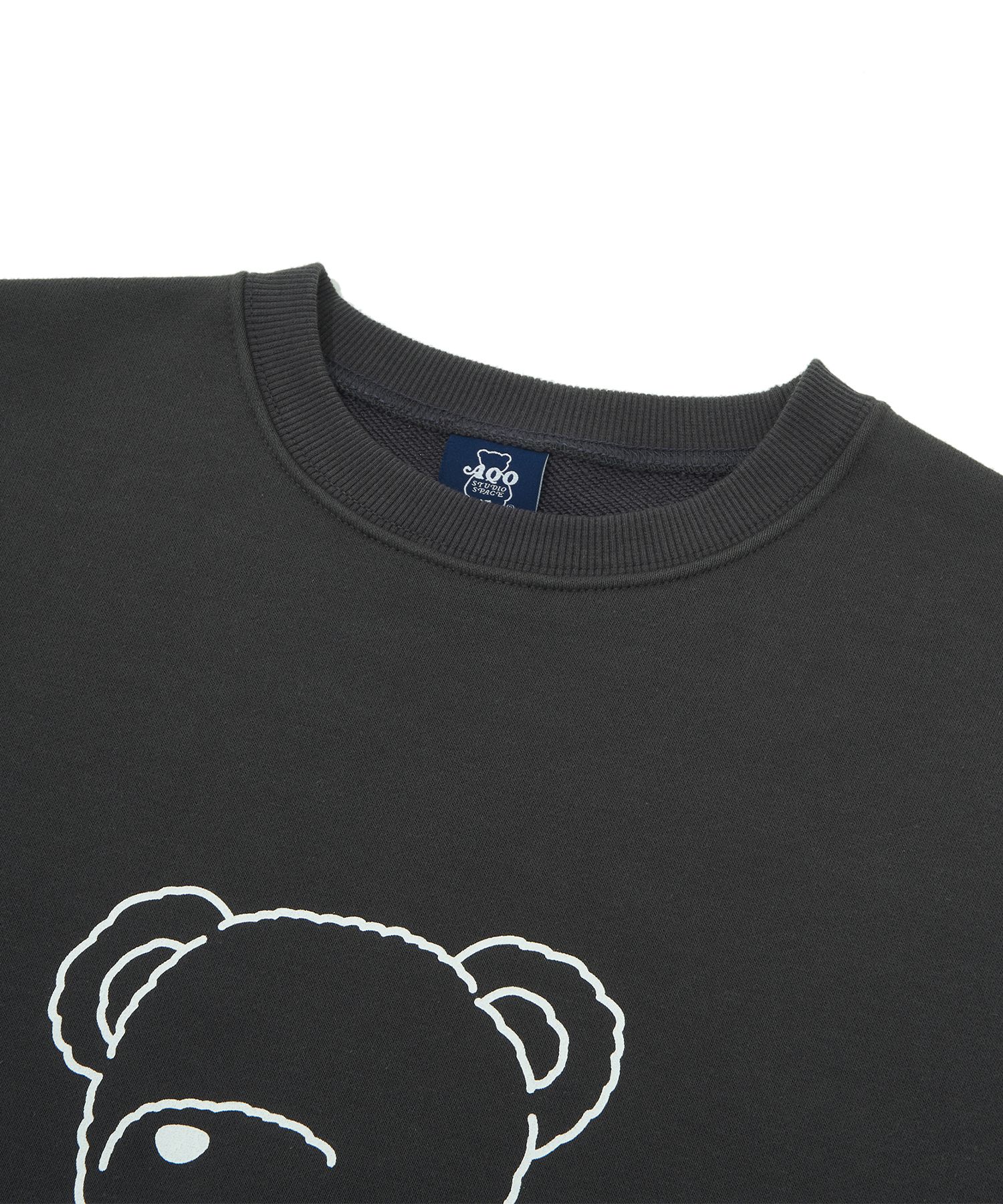 MUSINSA公式 | AQO STUDIO SPACE Puppy Bear Sweatshirt Charcoal