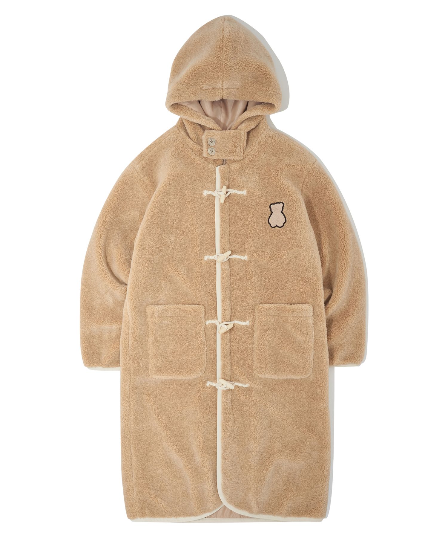 MUSINSA | AQO STUDIO SPACE Bare Fleece Long Duffel Jacket Beige