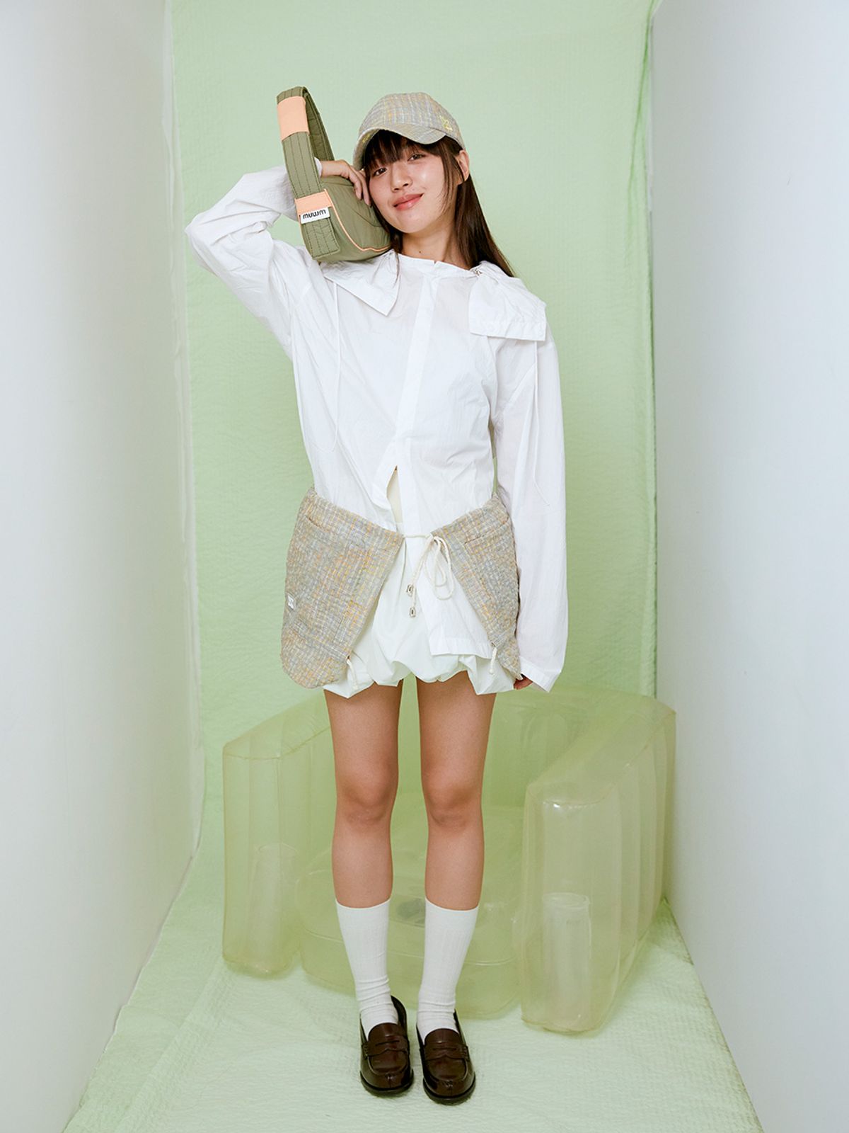 무음(MUWM) 왈루백 Walru Bag (Moss Green/Coral)