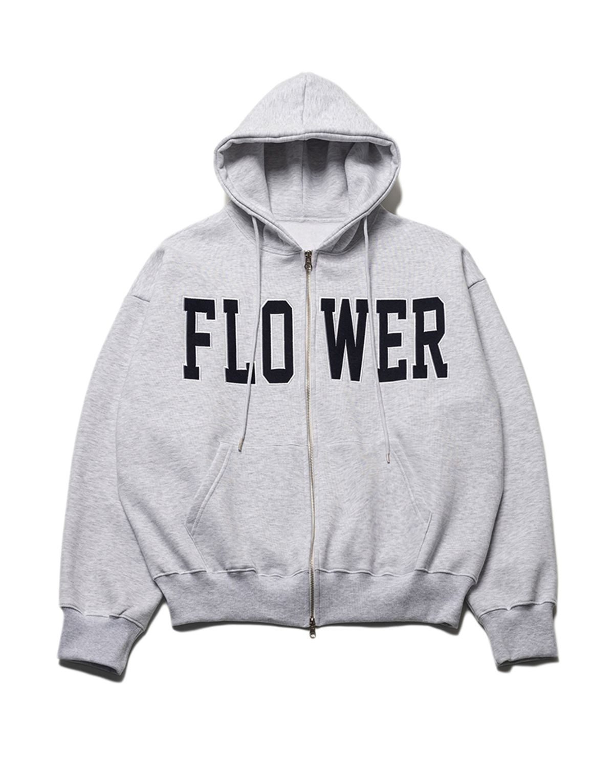 해비즘(HAVISM) FLOWER ZIP UP HOOD(MELANGE WHITE)