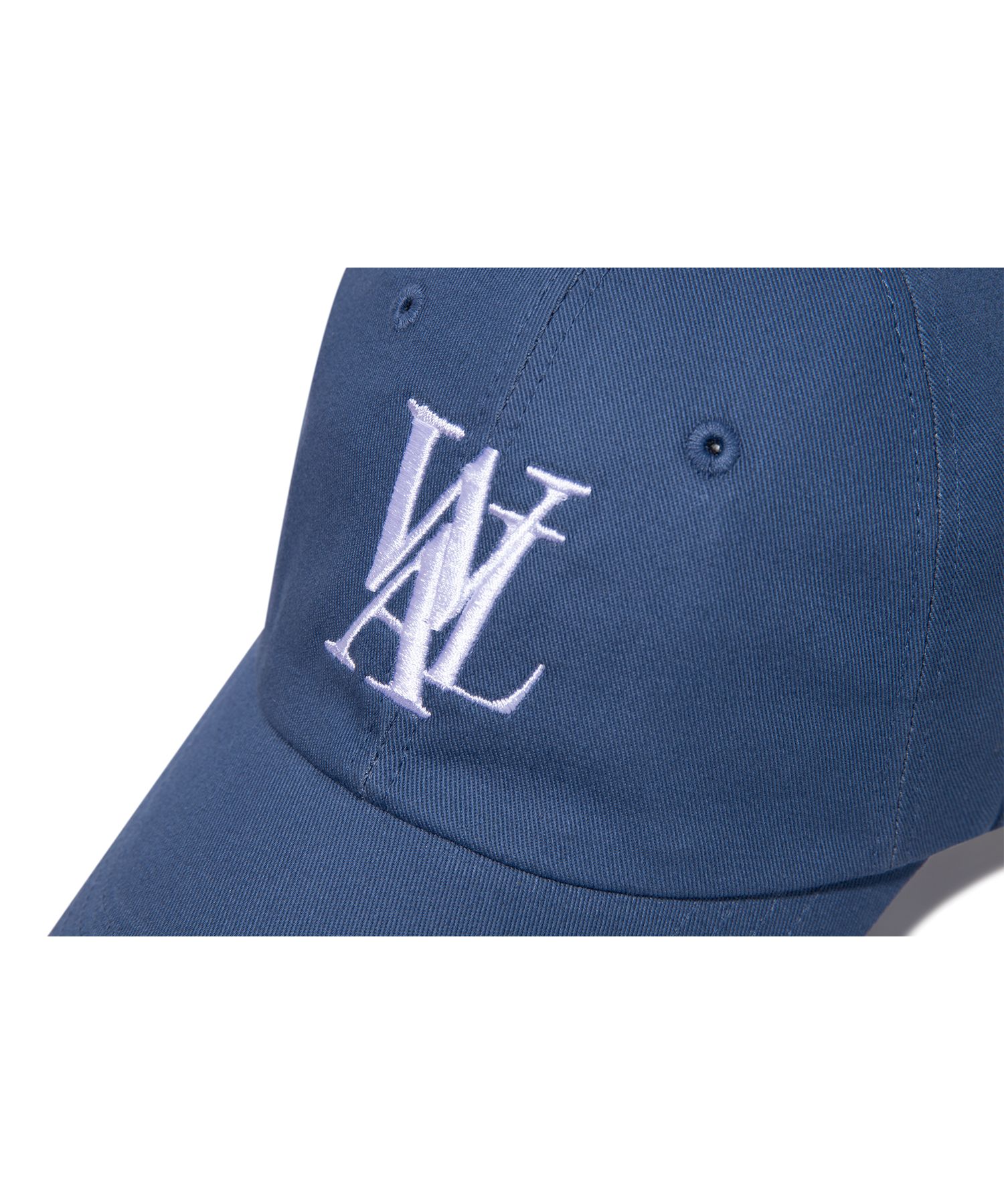 MUSINSA | WOOALONG Signature Logo ball cap_MID BLUE