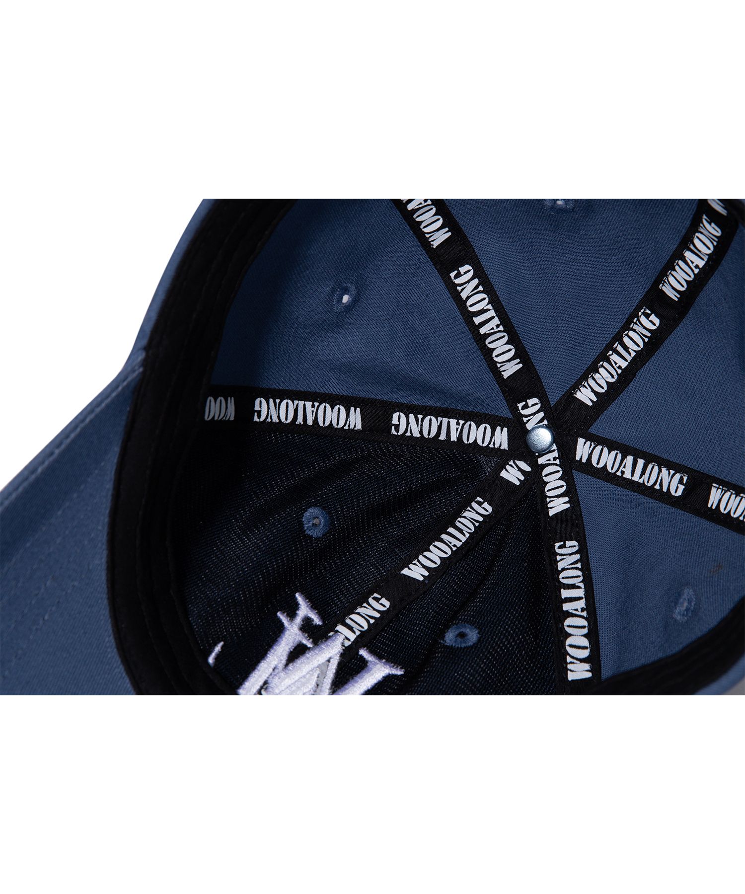MUSINSA | WOOALONG Signature Logo ball cap_MID BLUE
