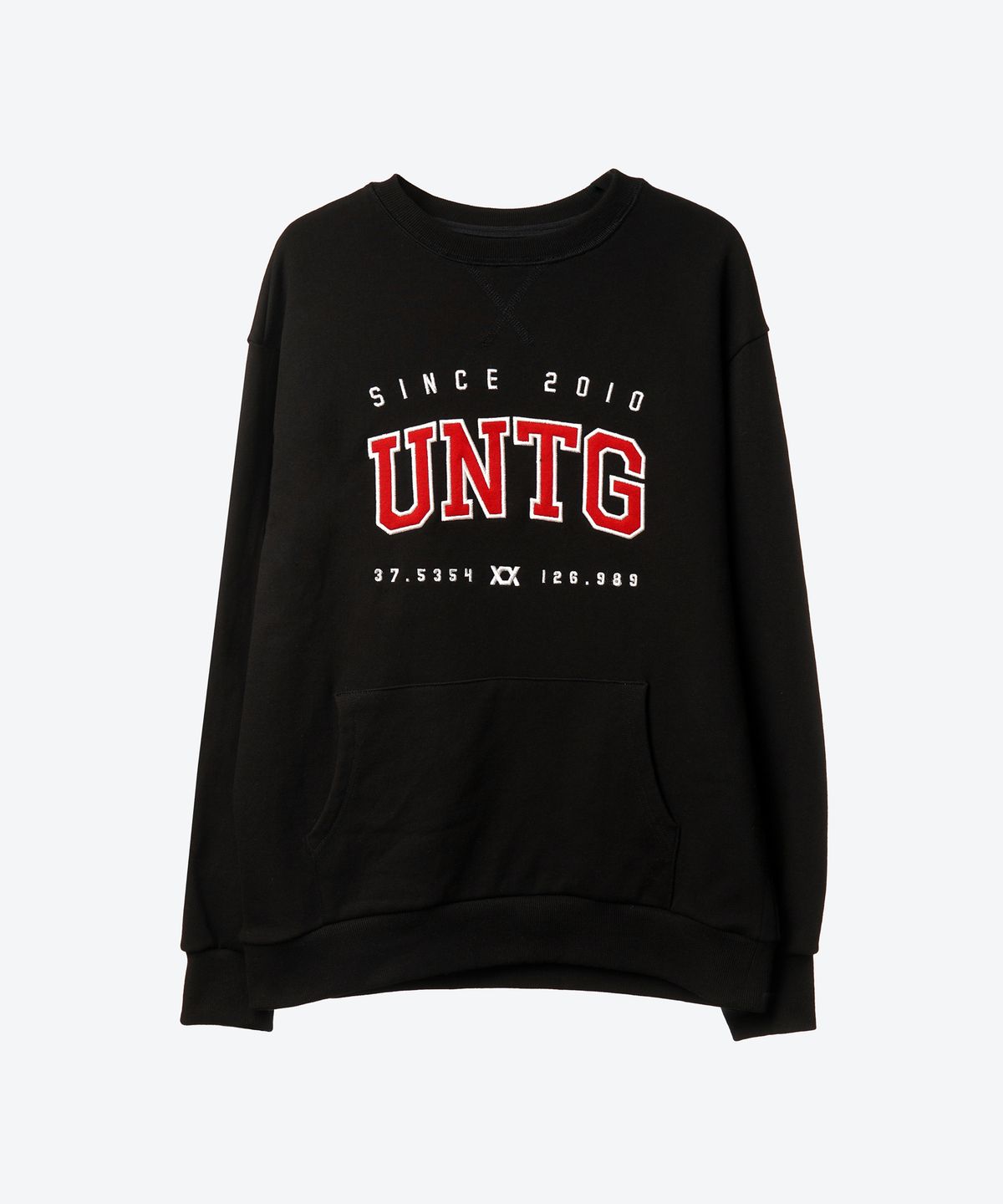 언티지(UNTAGE) 로고 자수 스웻 셔츠[Black(UNISEX)]_UTT-FM02