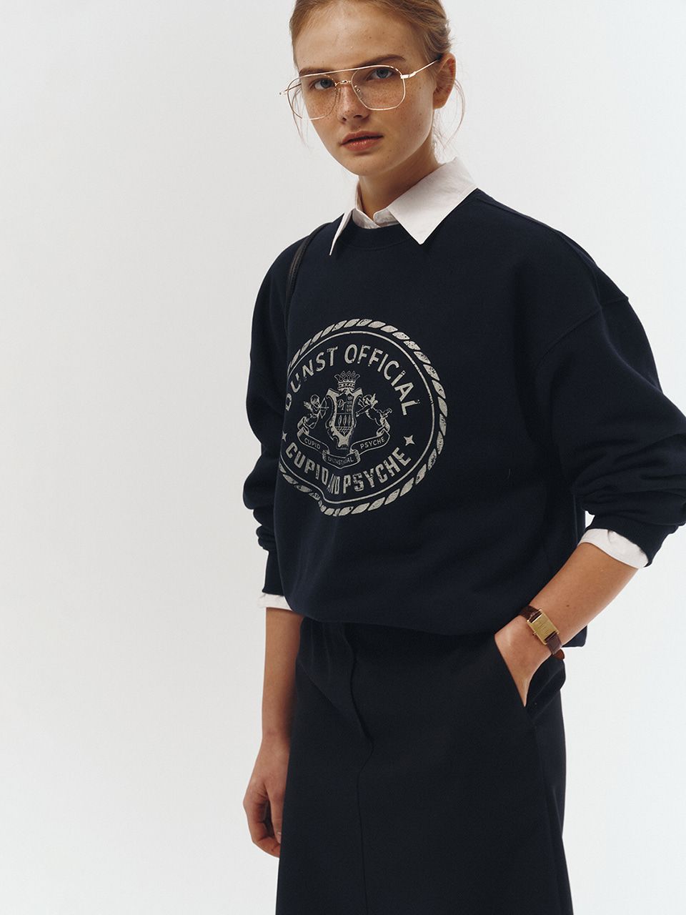 MUSINSA | DUNST FOR WOMEN UNISEX CUPID CAMPUS SWEATSHIRT