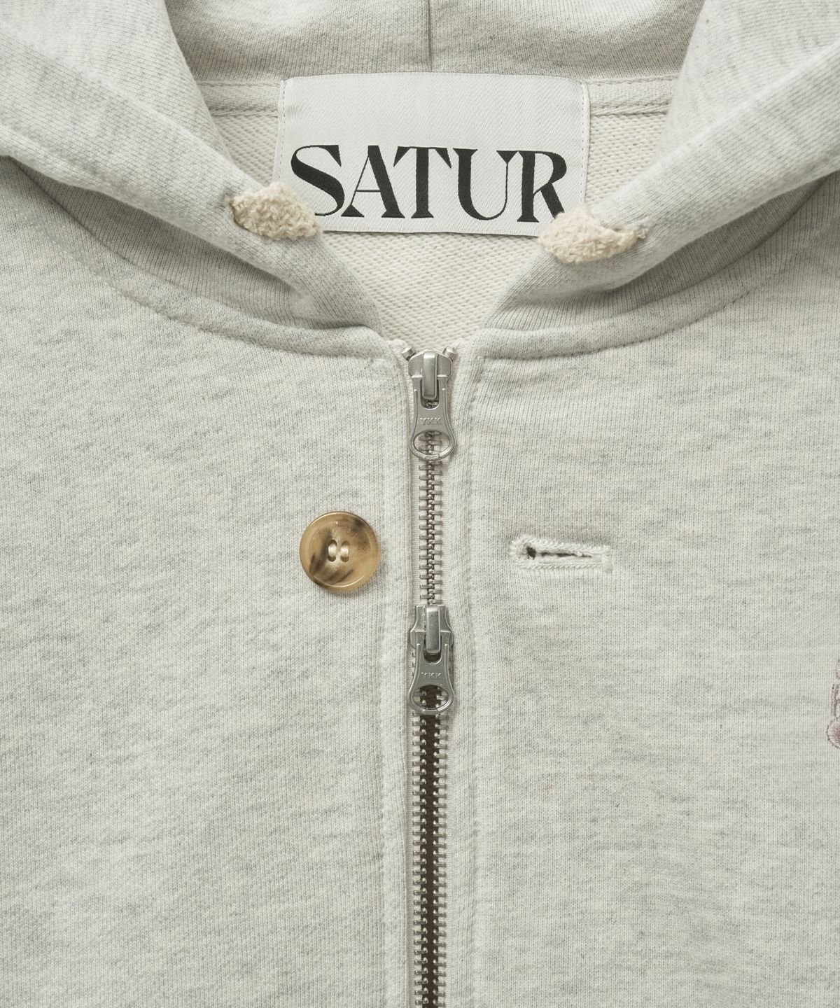 세터(SATUR) 테오 코튼 올 데이 후드 집업 멜란지 아이보리