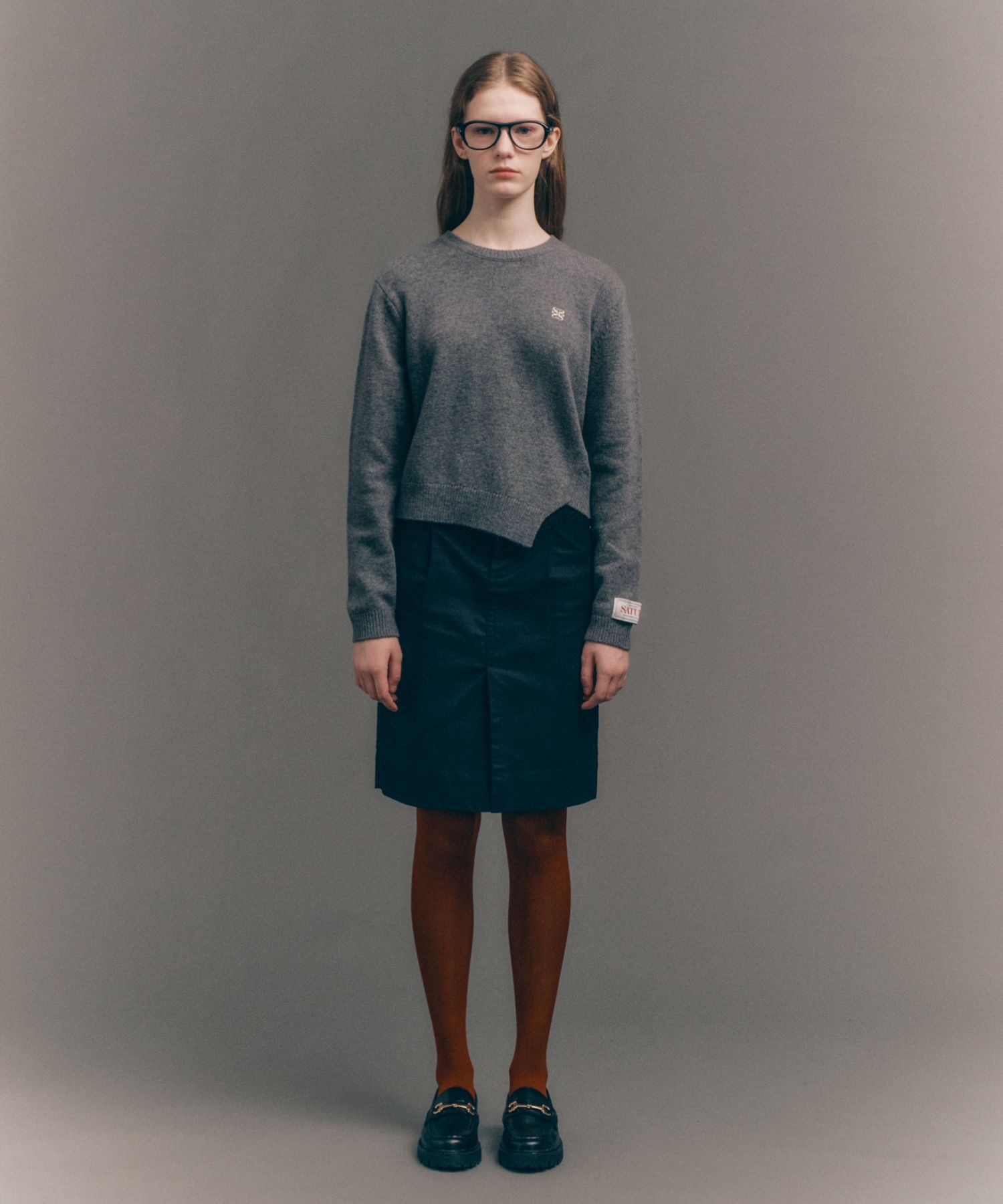 MUSINSA | SATUR Dublin Unbalanced Cashmere Blend Knit
