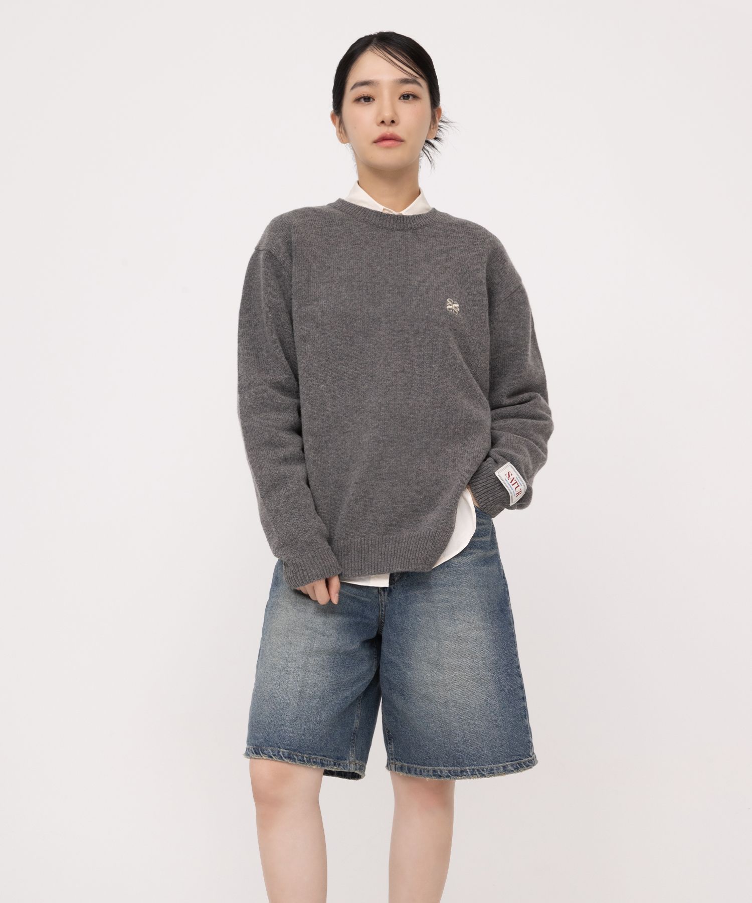 MUSINSA | SATUR Dublin Unbalanced Cashmere Blend Knit