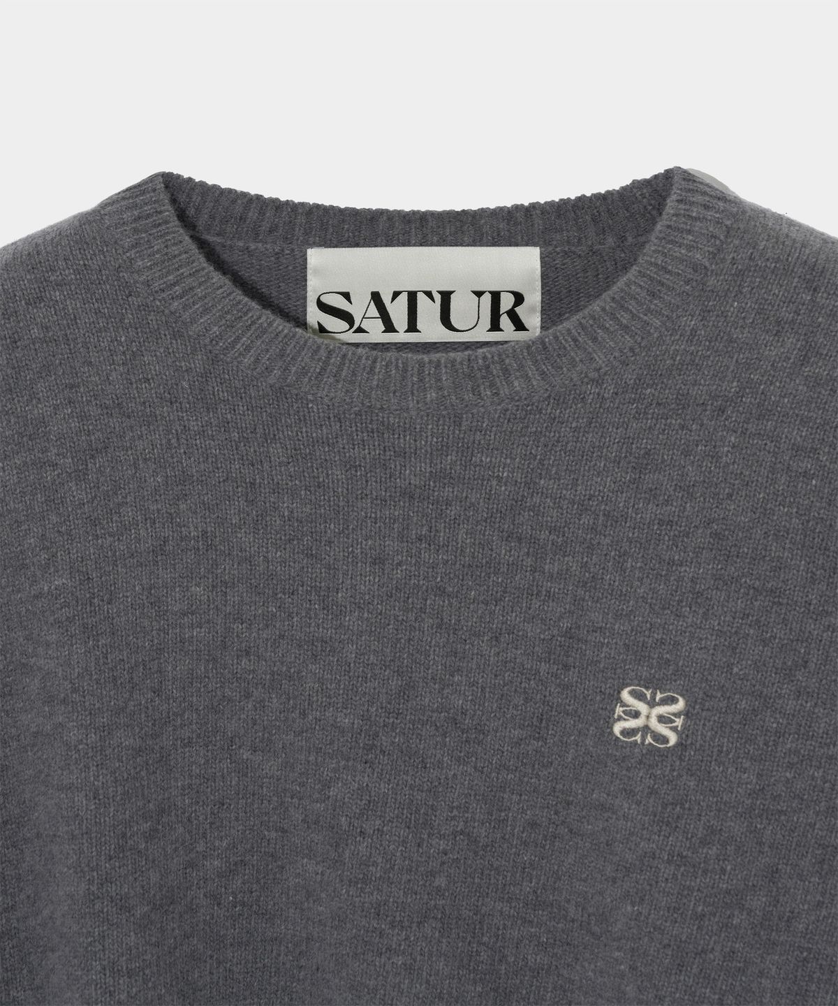세터(SATUR) 더블린 언발란스 캐시미어 블렌드 니트 클래식 차콜