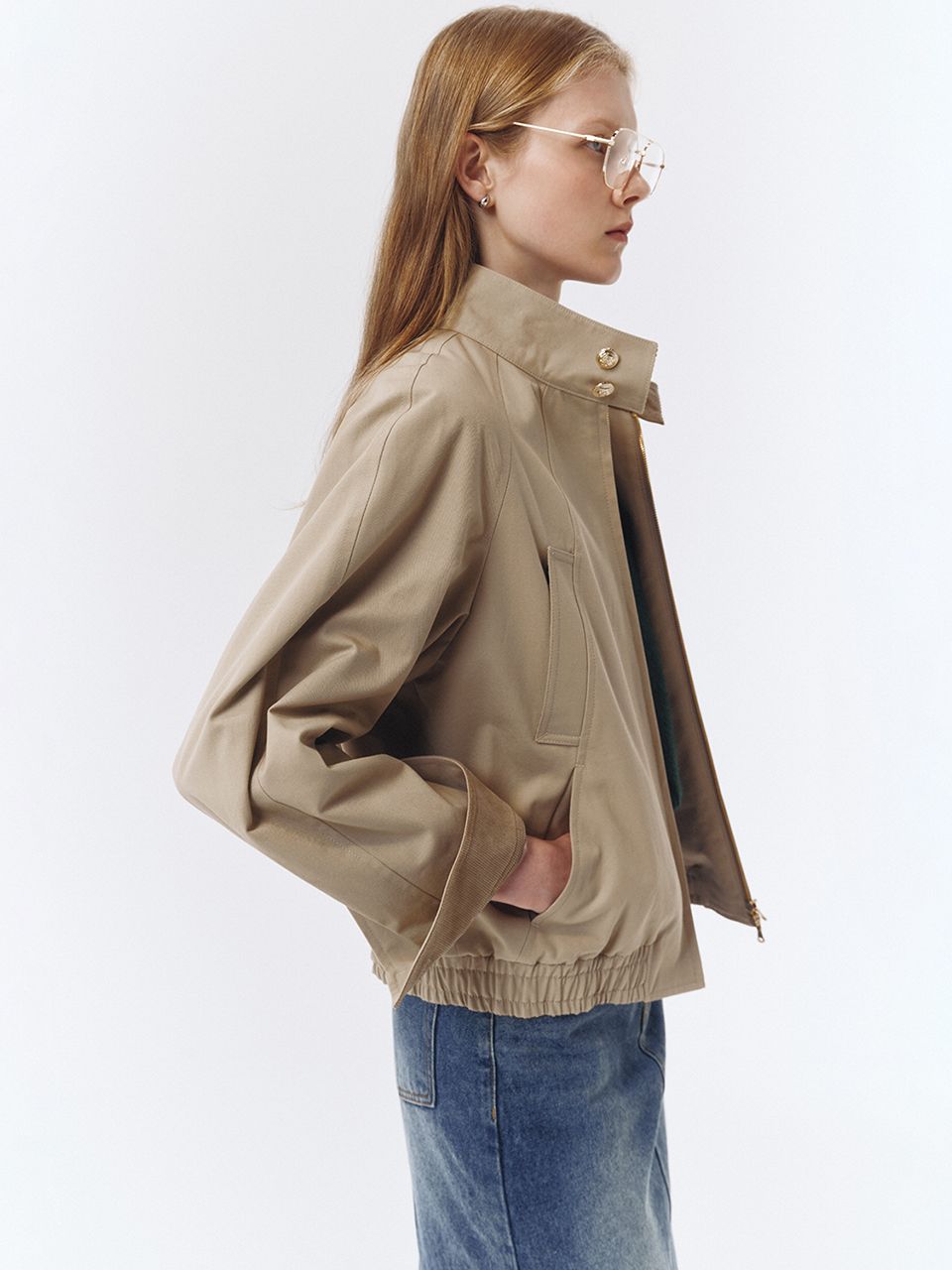 ★Dunst★ UNISEX CLASSIC COLLARED BOMBER JACKET ECRU_UDJU4C1 Designer fashion, Seoul-fully created | W Concept