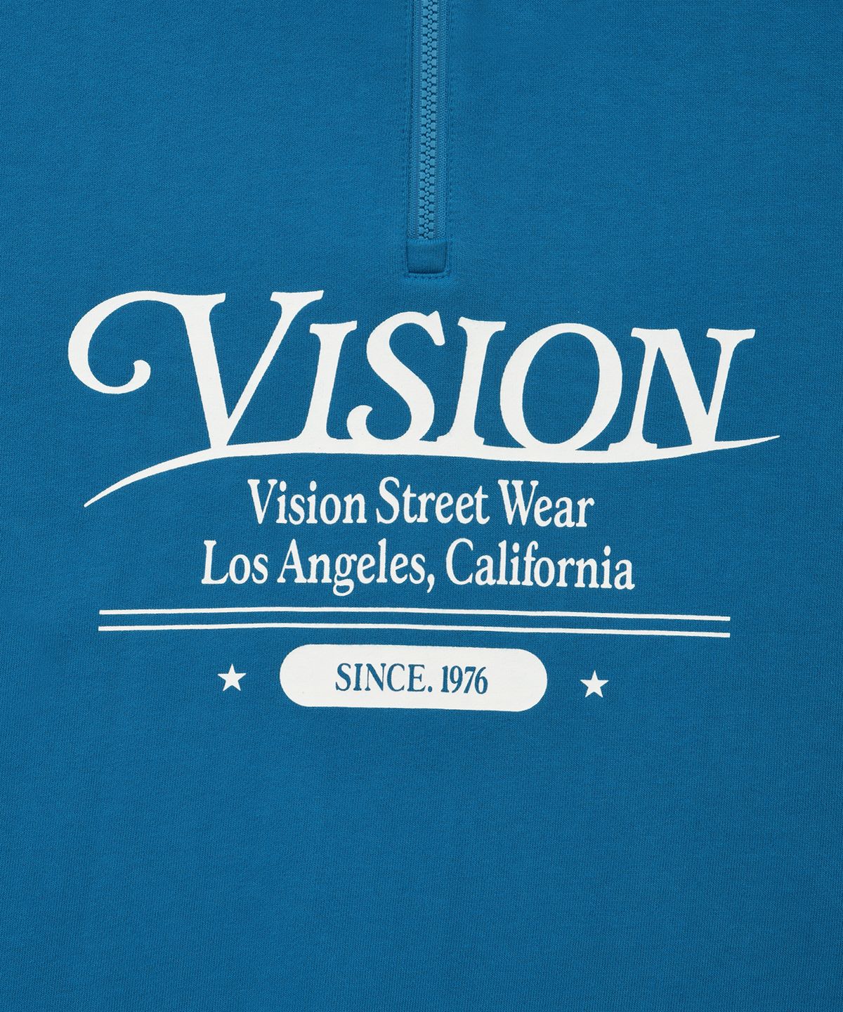 비전스트릿웨어(VISION STREETWEAR) VSW Wording Half Zip Up Turkish Blue