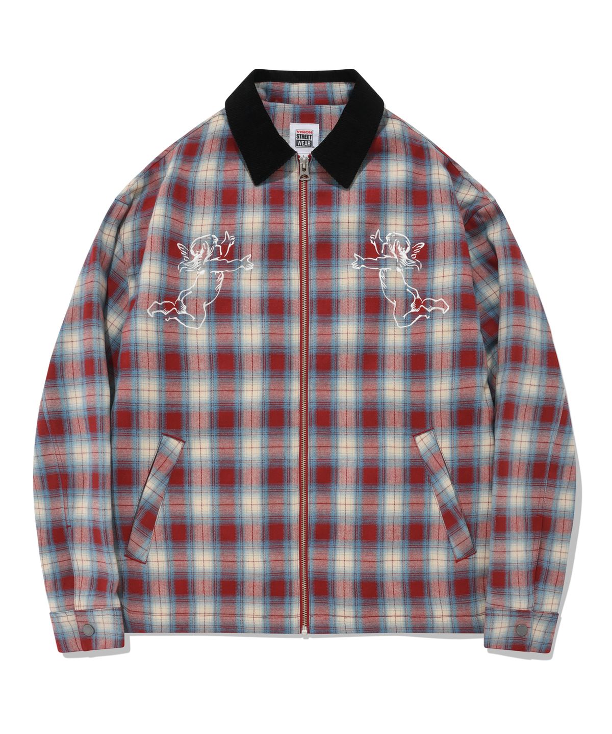 비전스트릿웨어(VISION STREETWEAR) VSW Angel Check Jacket Red