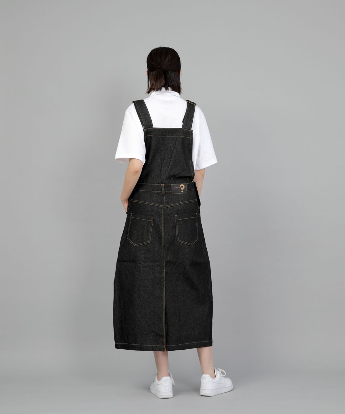 세인트크루(SAINTCREW) 와이드돔 오버롤 스커트 WDS-611 블랙 데님 BRS
