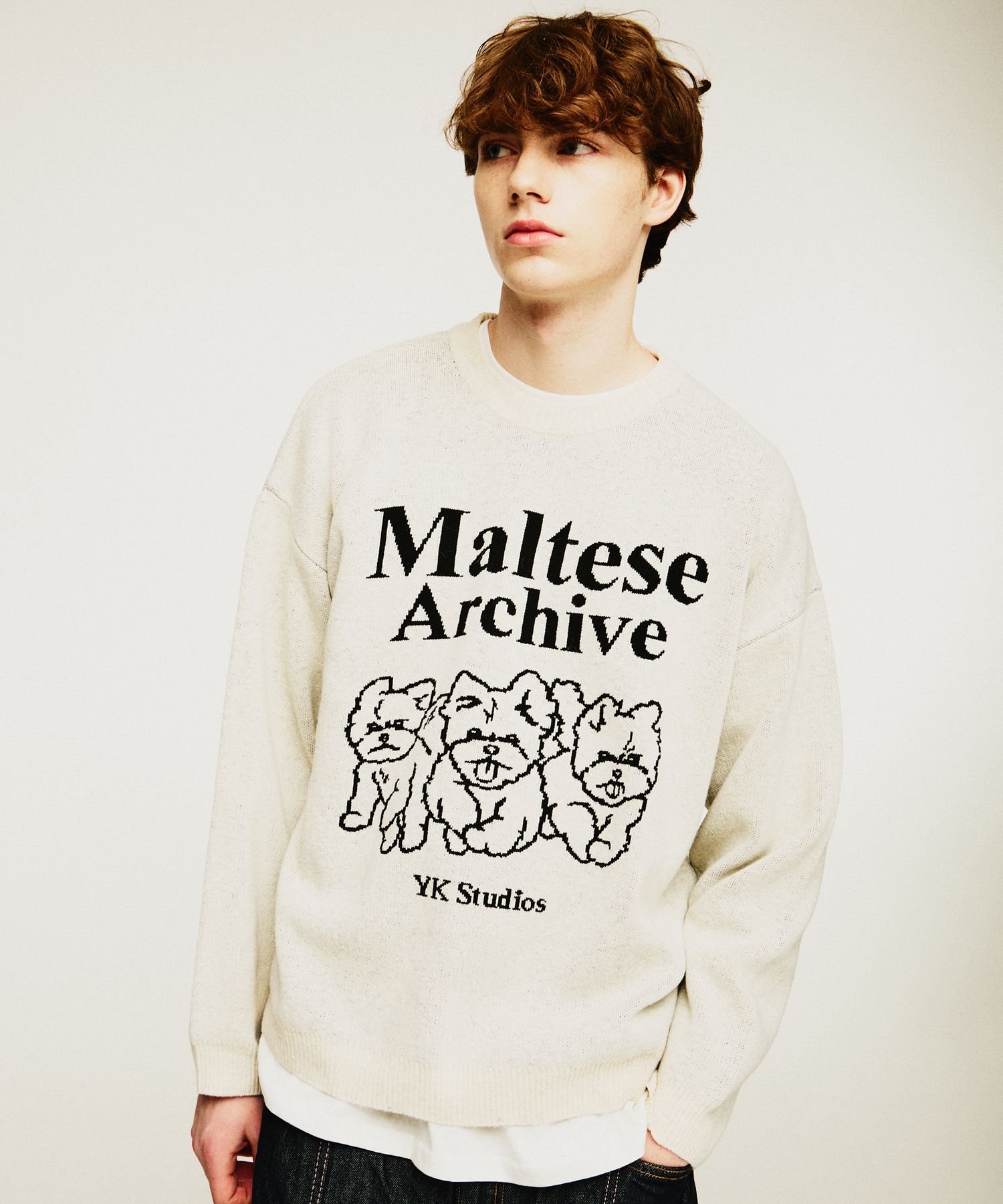 さらに100円引き◆WAI KEI◆Maltese Archive Raglan Sweatshirt WAIKEI☆Maltese archive sweatshirts (Wai Kei/スウェット