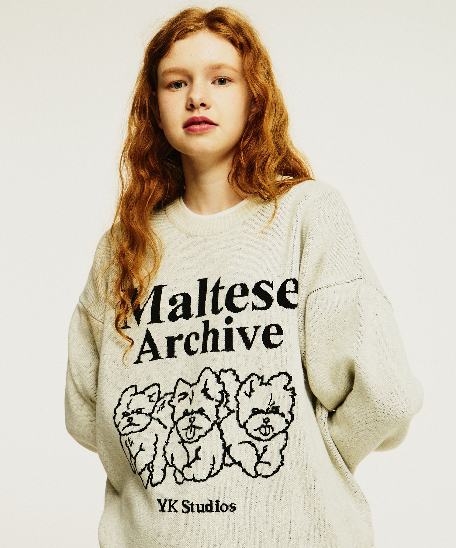 MUSINSA | WAI KEI Maltese archive line graphic Knit Sweater