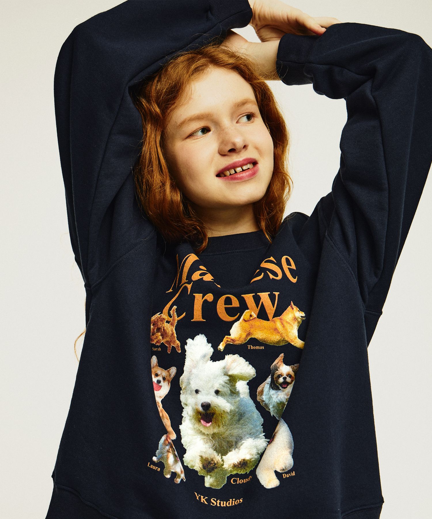 MUSINSA | WAI KEI Maltese Crew Sweatshirt Navy