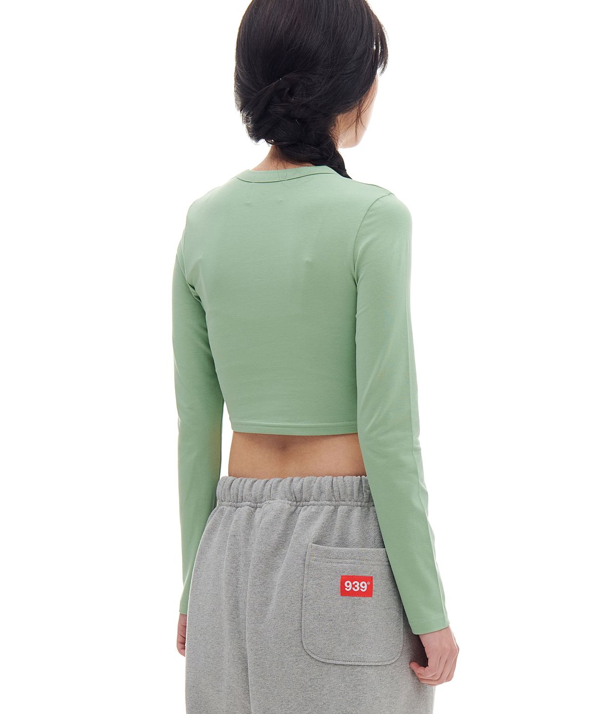 아카이브 볼드(ARCHIVE BOLD) 939 LOGO CROP LONG SLEEVE (PALE SAGE)