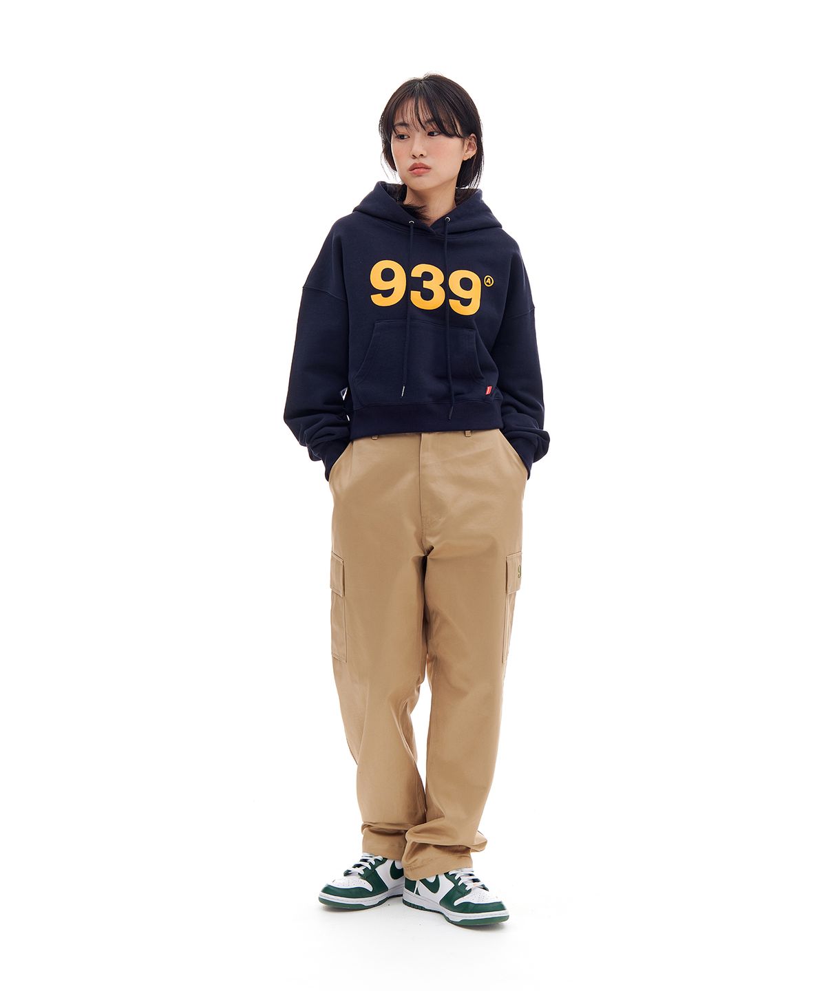 아카이브 볼드(ARCHIVE BOLD) 939 LOGO CROP HOOD (NAVY)