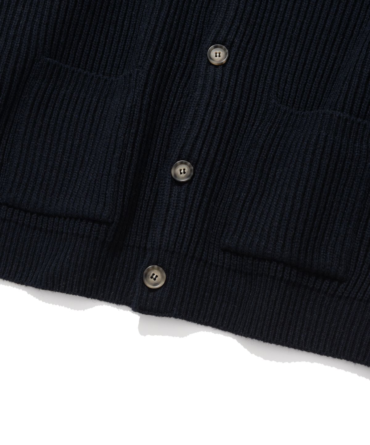 니티드(KNITTED) 와플 헤비 라운드 가디건 NAVY