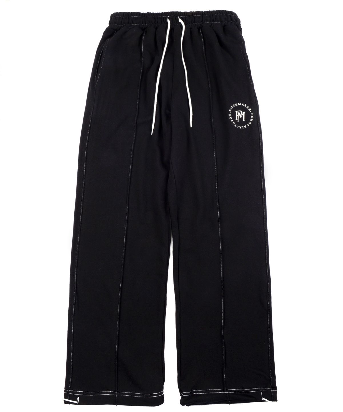 피스메이커(PIECE MAKER) STITCH CIRCLE LOGO SWEAT PANTS (BLACK)