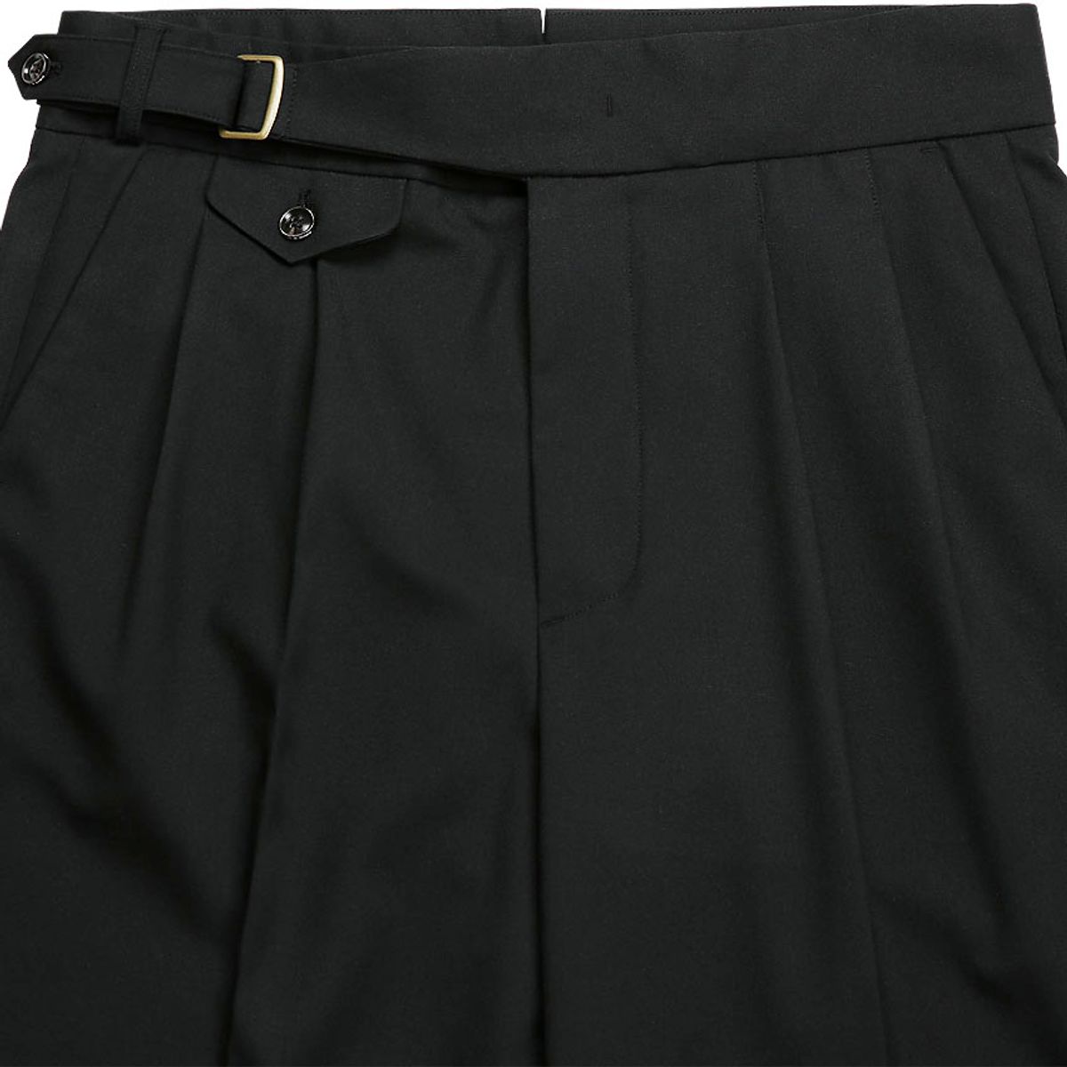 솔티(SORTIE) Two Pleats Side Trousers (Black)