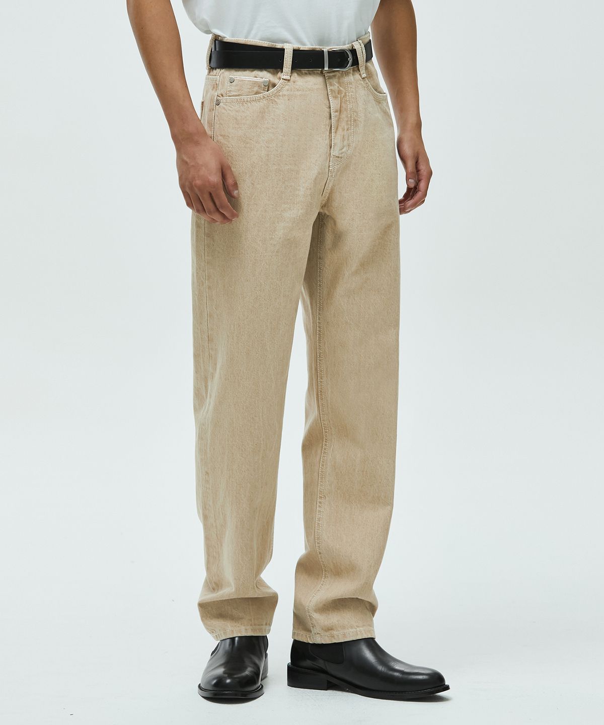 데케트(DECET) Arvind Selvage Regular Straight Jeans DCPT016Sand