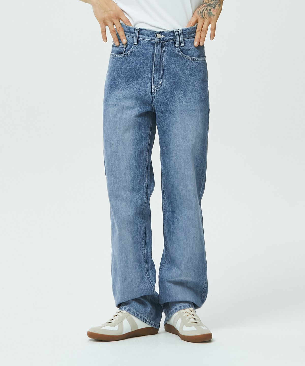 데케트(DECET) Essential Wide Straight Jeans DCPT013Blue