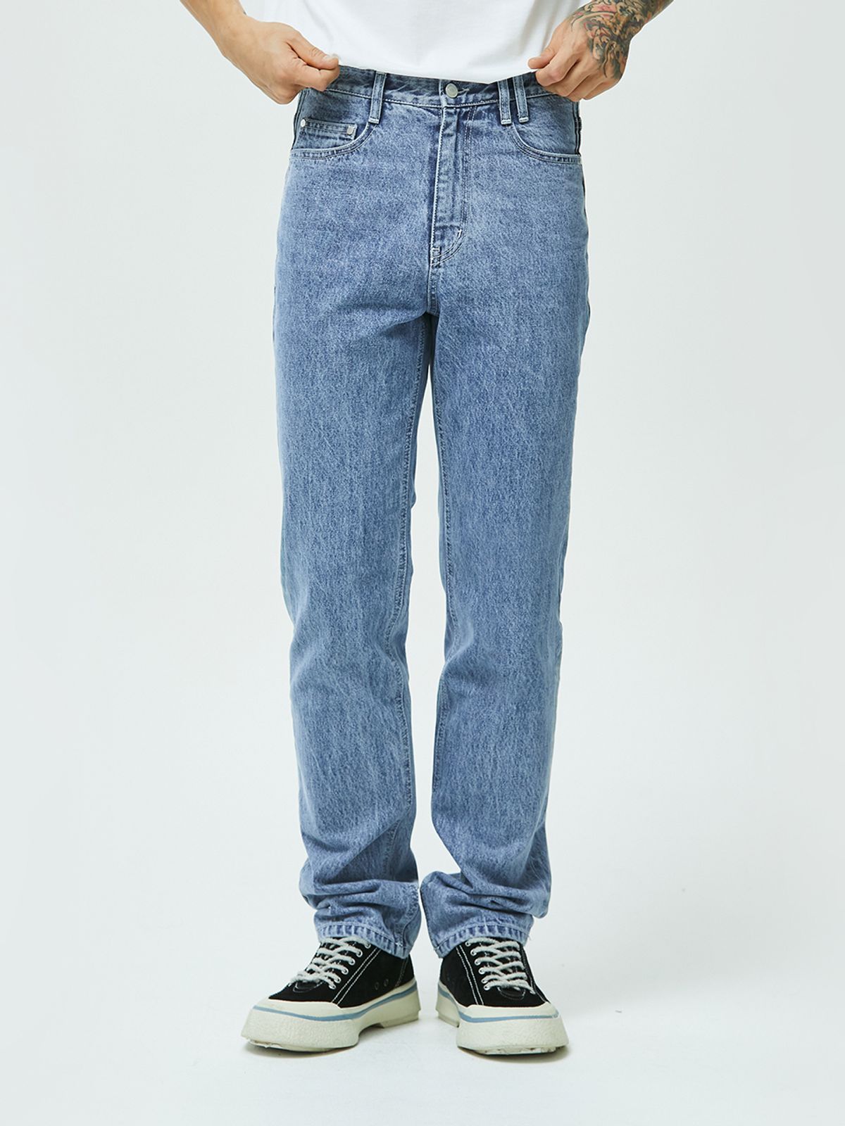 데케트(DECET) Essential Regular Straight Jeans DCPT012LightBlue