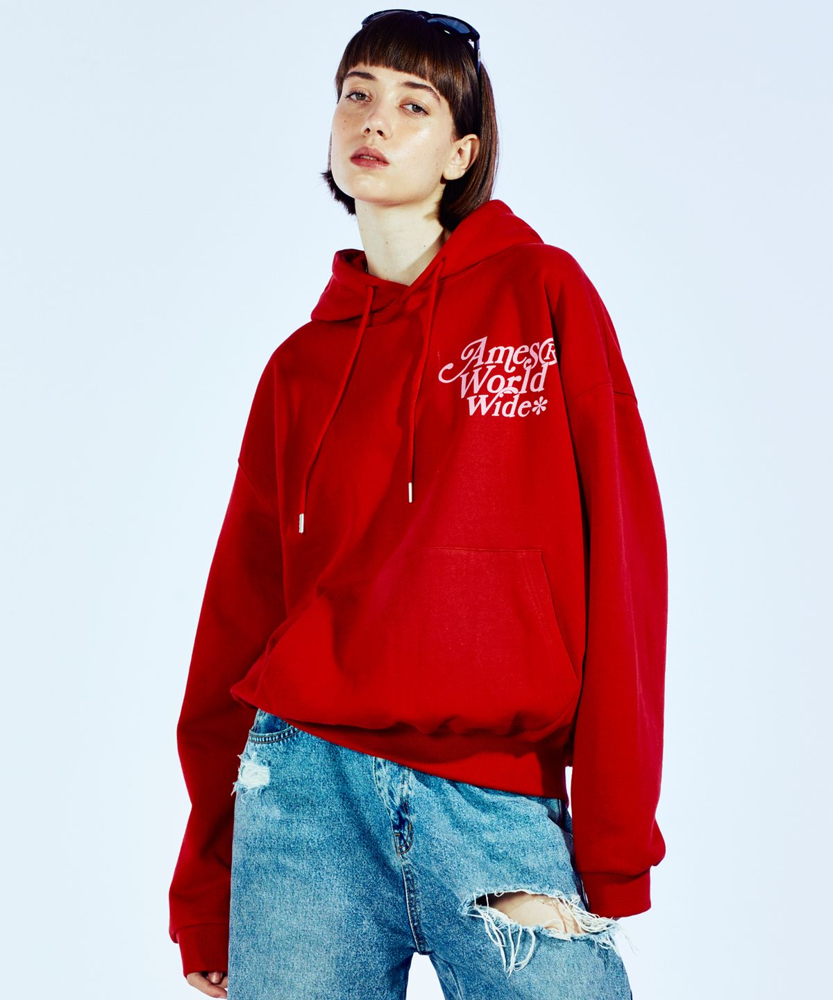 아메스 월드와이드(AMES-WORLDWIDE) SIGNATURE LOGO HOODIE RED (AM2CFUM401A)
