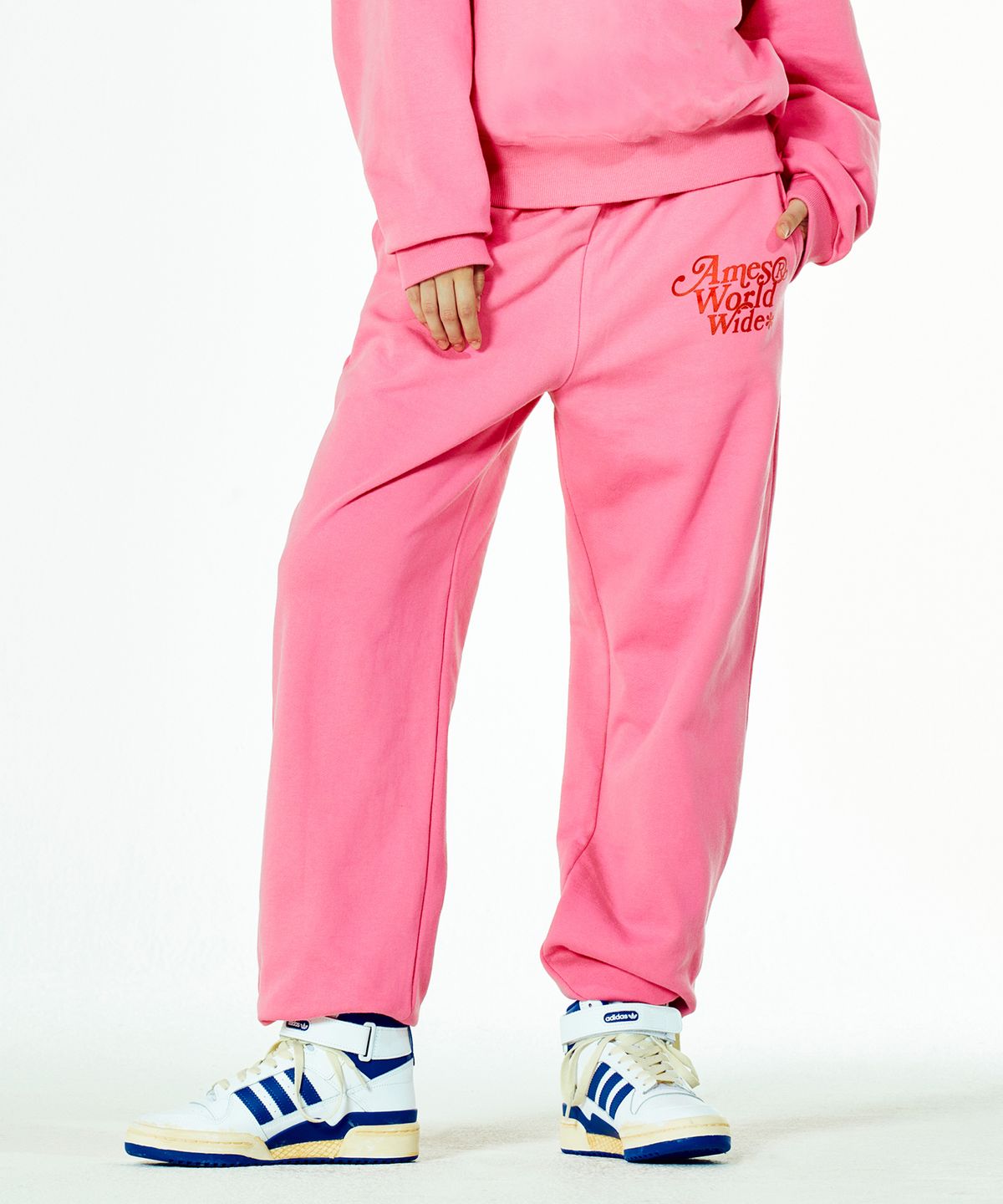 아메스 월드와이드(AMES-WORLDWIDE) SIGNATURE LOGO SWEATPANTS PINK  (AM2CFUPA00A)