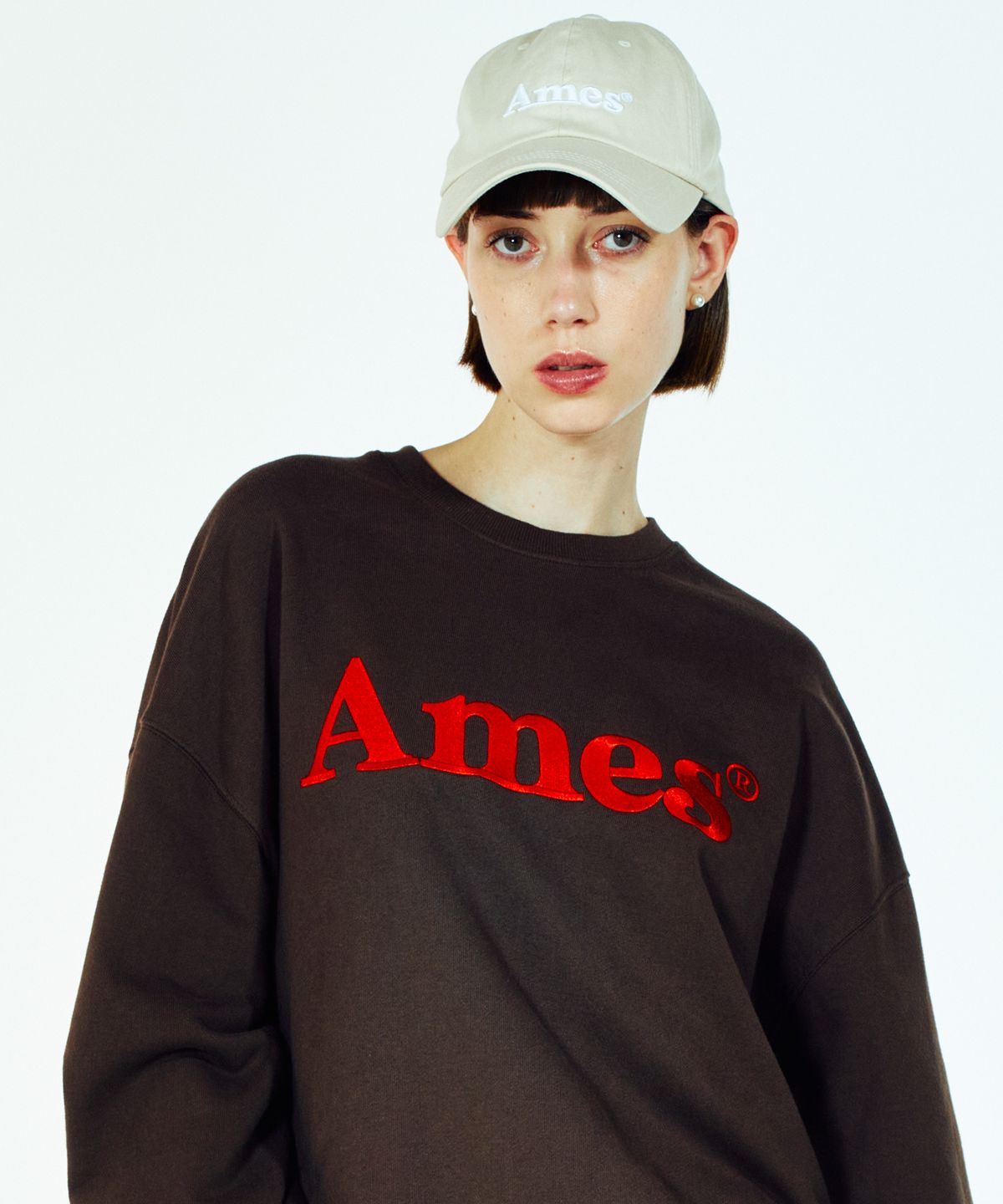 아메스 월드와이드(AMES-WORLDWIDE) BASIC LOGO BALL CAP BEIGE