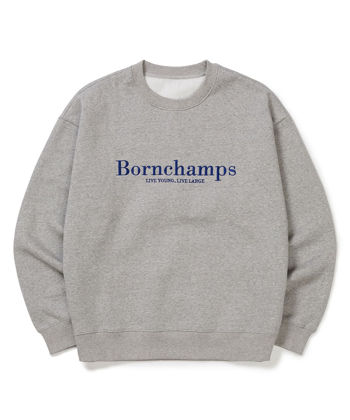 본챔스(BORN CHAMPS) 세리프 로고 맨투맨 B22FT07GY