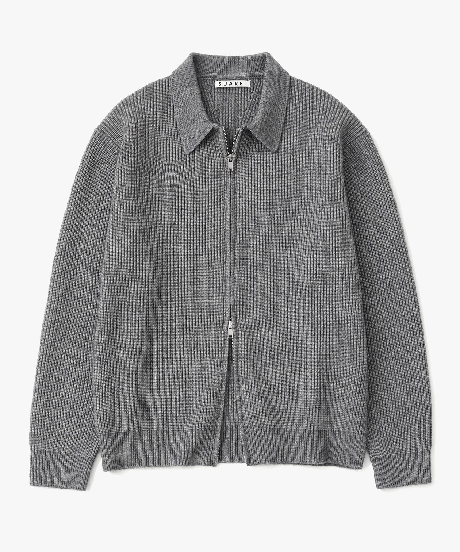 MUSINSA公式 | SUARE Collared two-way zip-up Knit Sweater - 6 COLOR