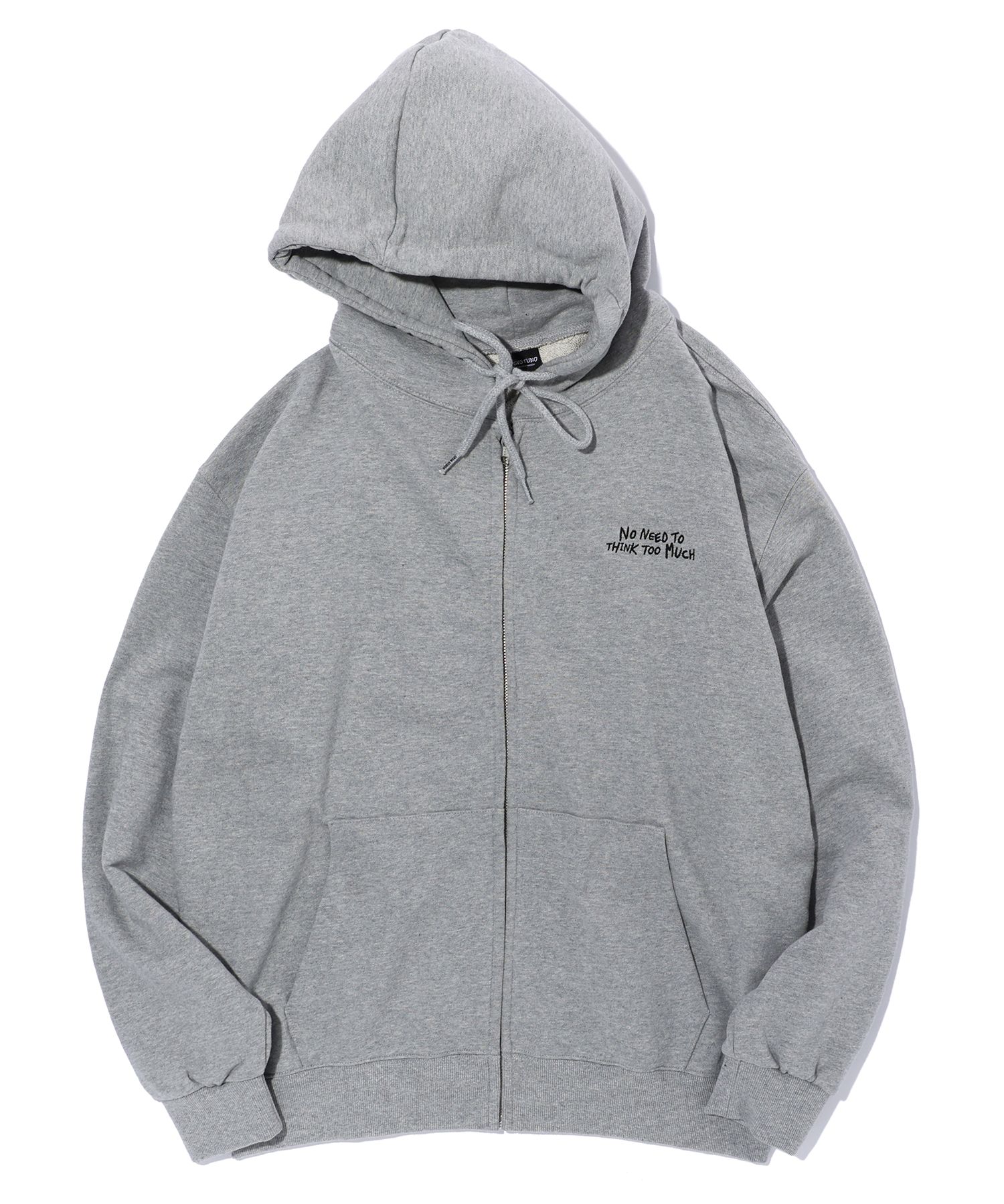 MUSINSA | CPGN STUDIO No Need To' Embroidered Zip-up Hoodie Gray