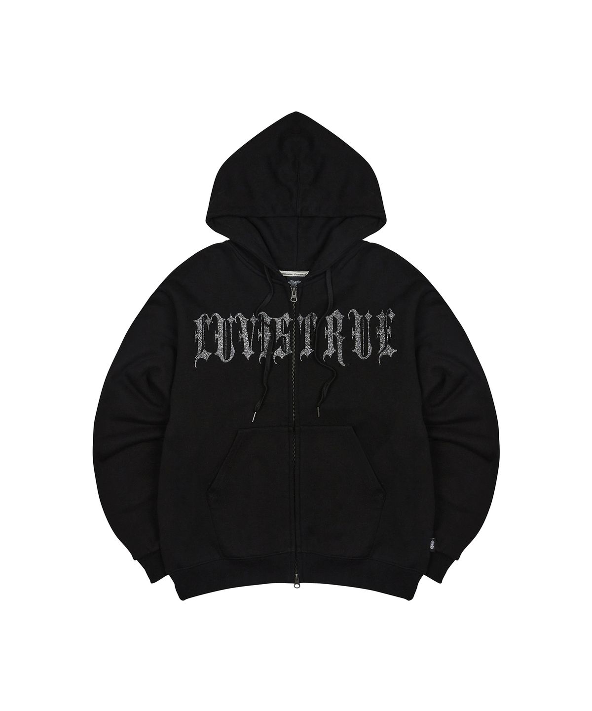 러브이즈트루(LUVISTRUE) MZ 2-WAY GLITTER HOOD ZIP UP(BLACK)
