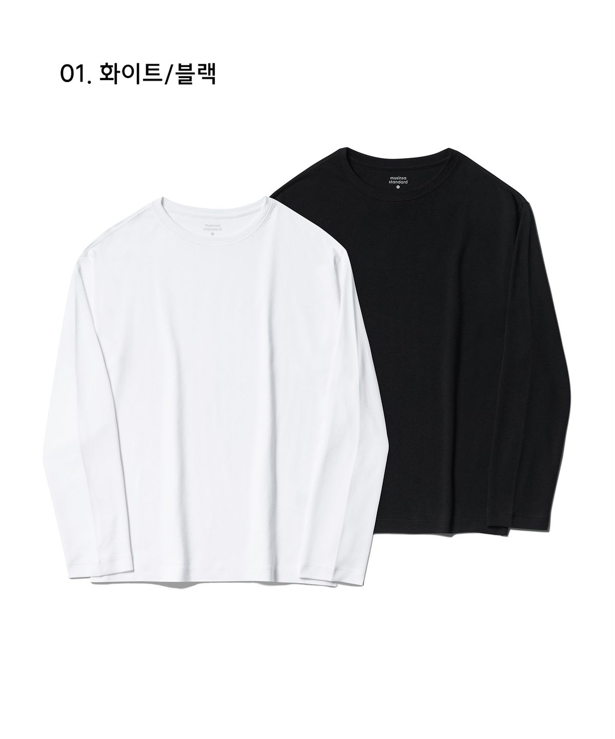 무신사 스탠다드 우먼(MUSINSA STANDARD WOMAN) 우먼즈 릴렉스드 크루 넥 긴소매 티셔츠 2팩