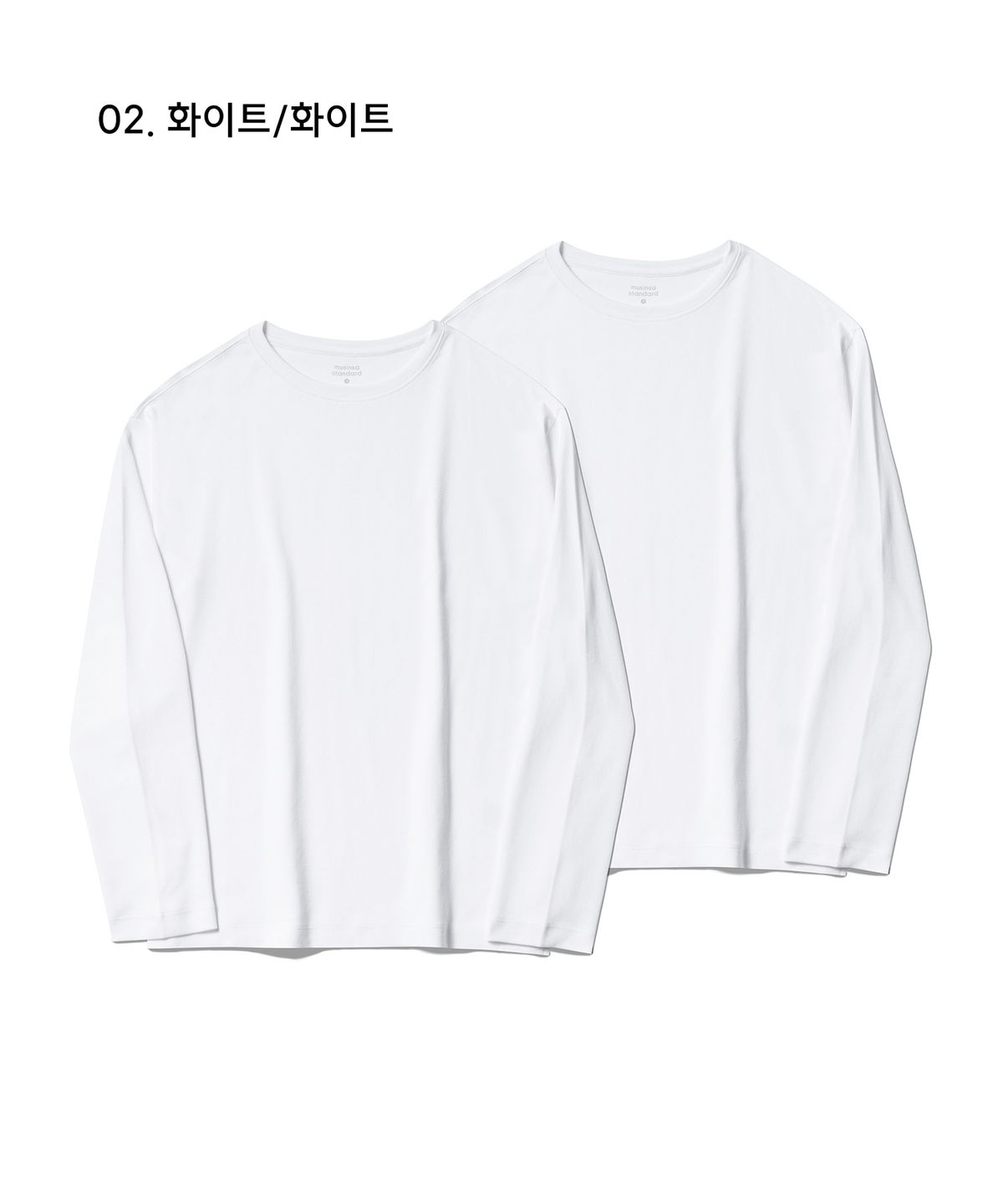 무신사 스탠다드 우먼(MUSINSA STANDARD WOMAN) 우먼즈 릴렉스드 크루 넥 긴소매 티셔츠 2팩